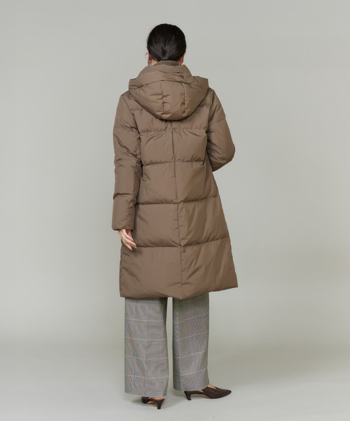 INED「ロング丈 スタンドカラーダウンコート」|ダウン|
