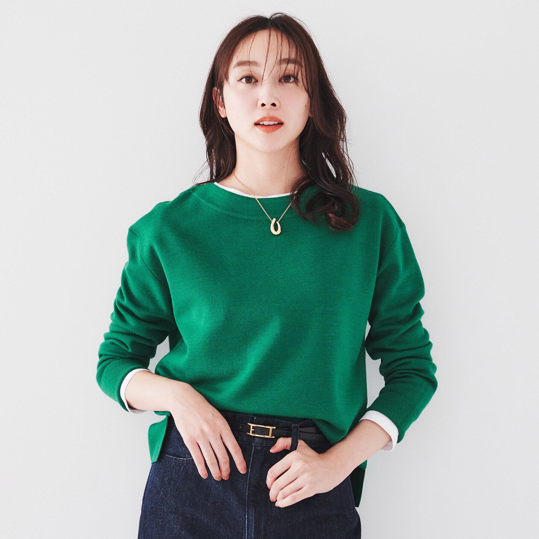 UNTITLED「【アンサンブル可能/8色展開】ミラノリブ ワイドボートネックプルオーバーニット」|ニット・セーター|