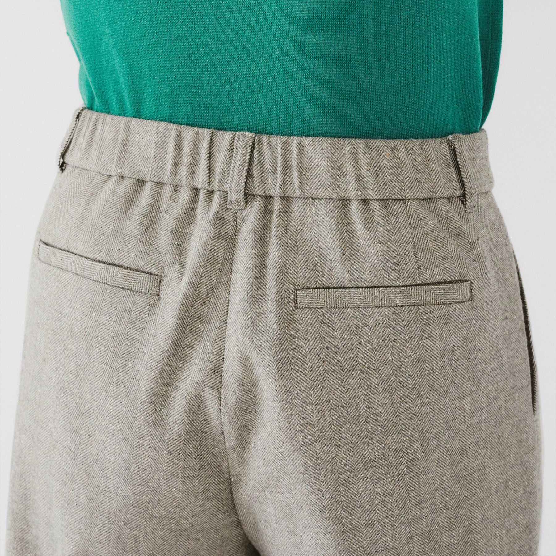 UNTITLED「【日本製/ストレート/センタープレス】ネップへリンボン ワイドパンツ」|その他|