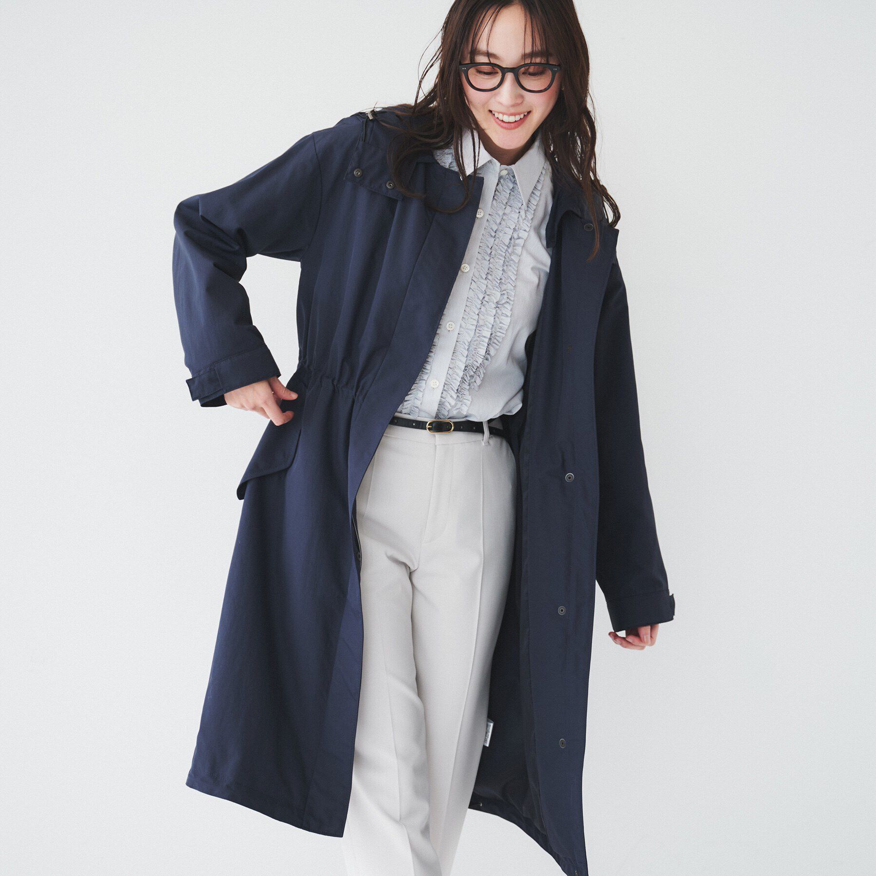 UNTITLED「【きれいめカジュアル】フード2WAY モッズコート」|ミリタリー・モッズコート|ネイビー(094)