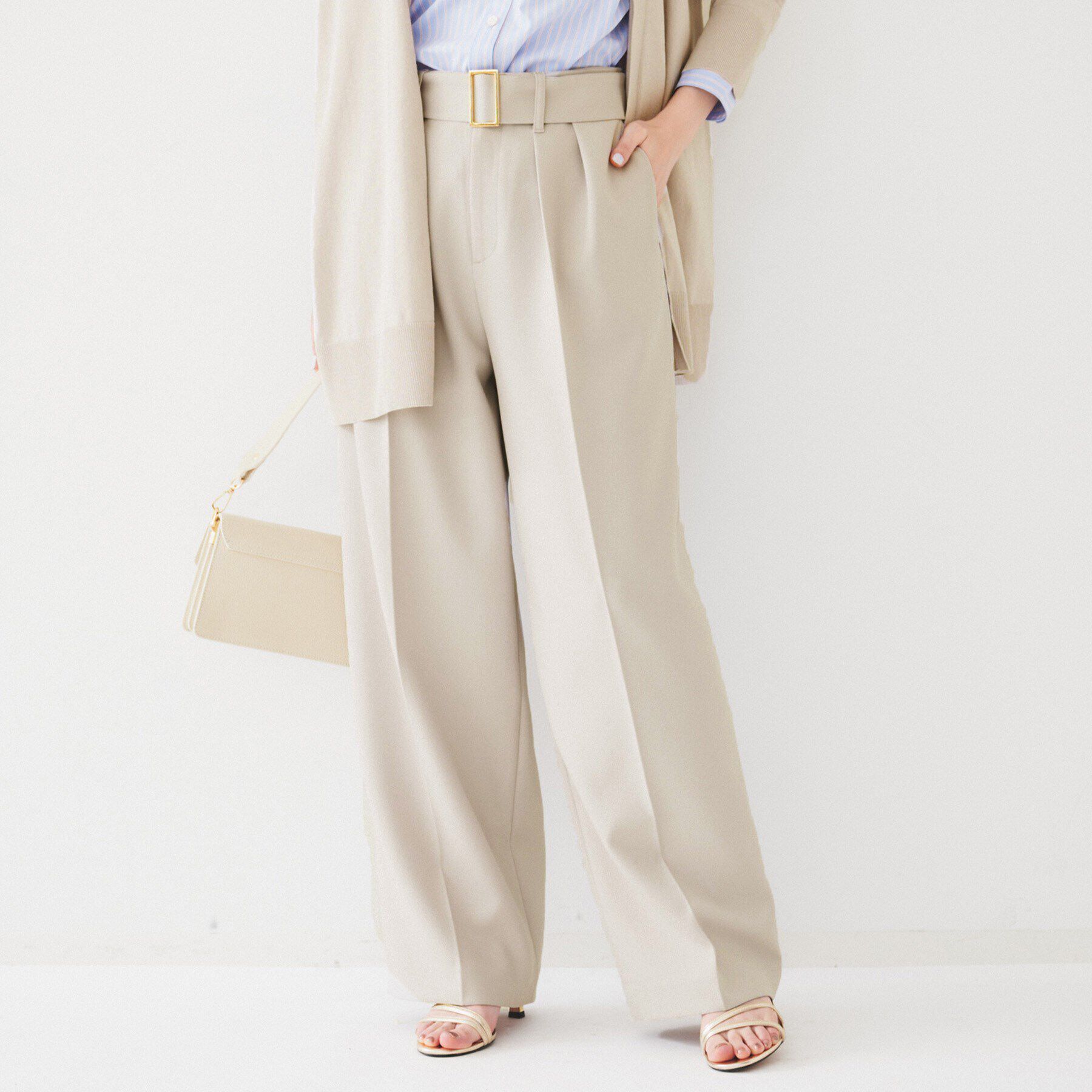 UNTITLED「ベルト付き2タックパンツ」|その他|