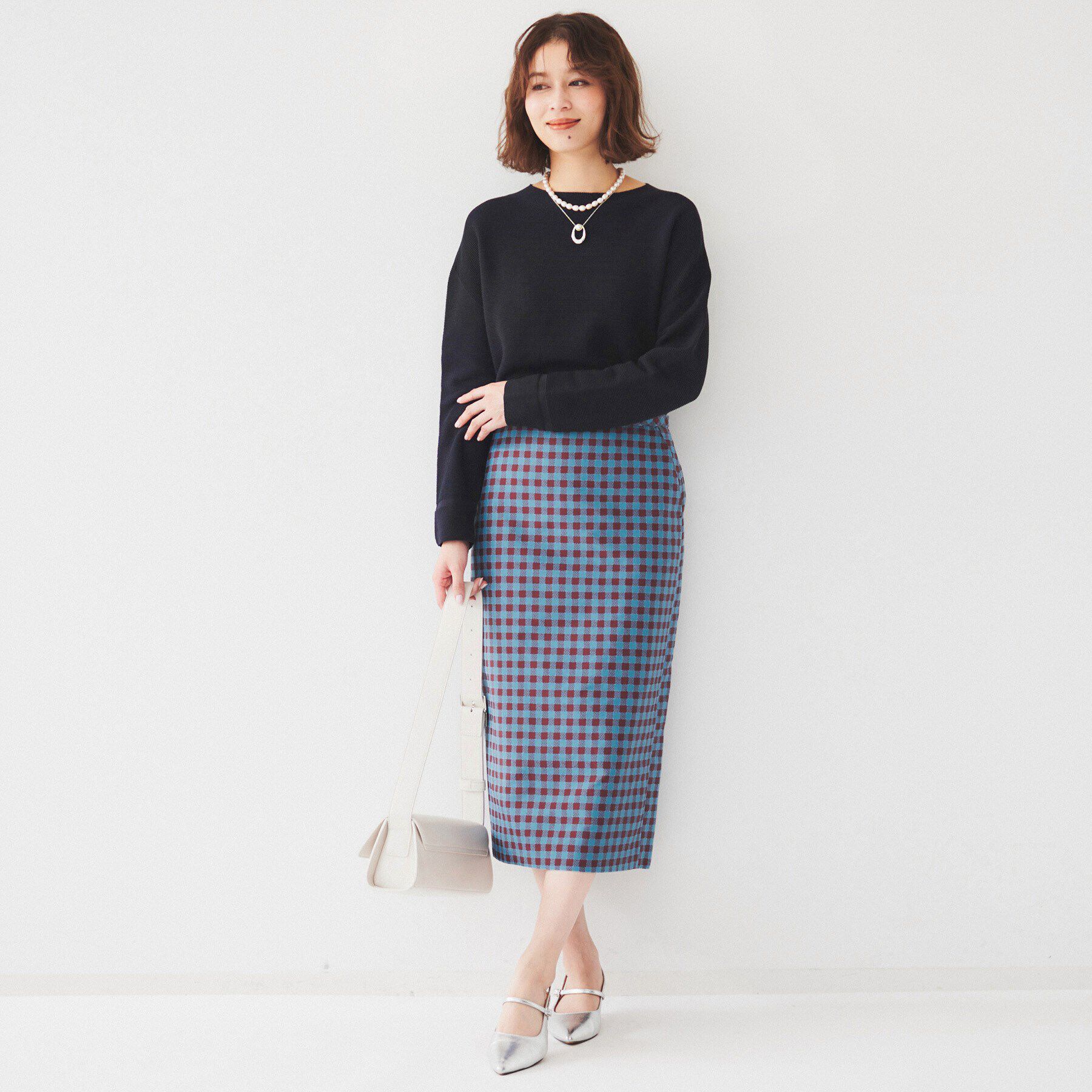 UNTITLED「【セットアップ可能】ギンガムチェック ペンシルスカート」|スカート|