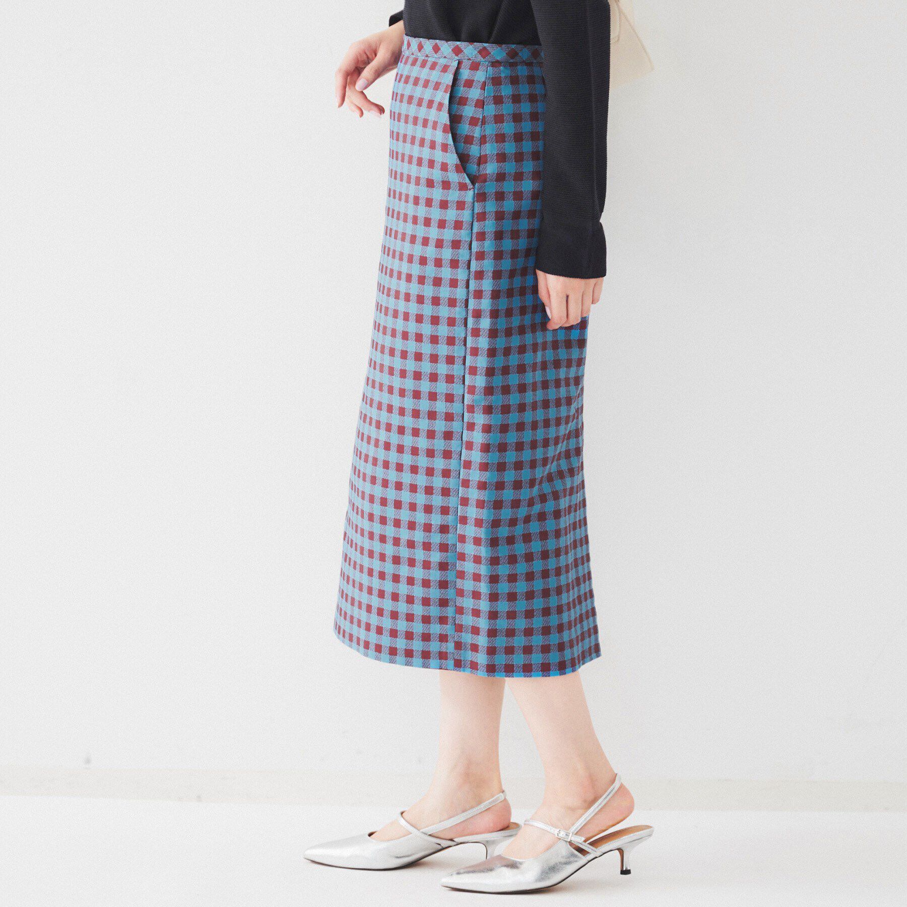 UNTITLED「【セットアップ可能】ギンガムチェック ペンシルスカート」|スカート|