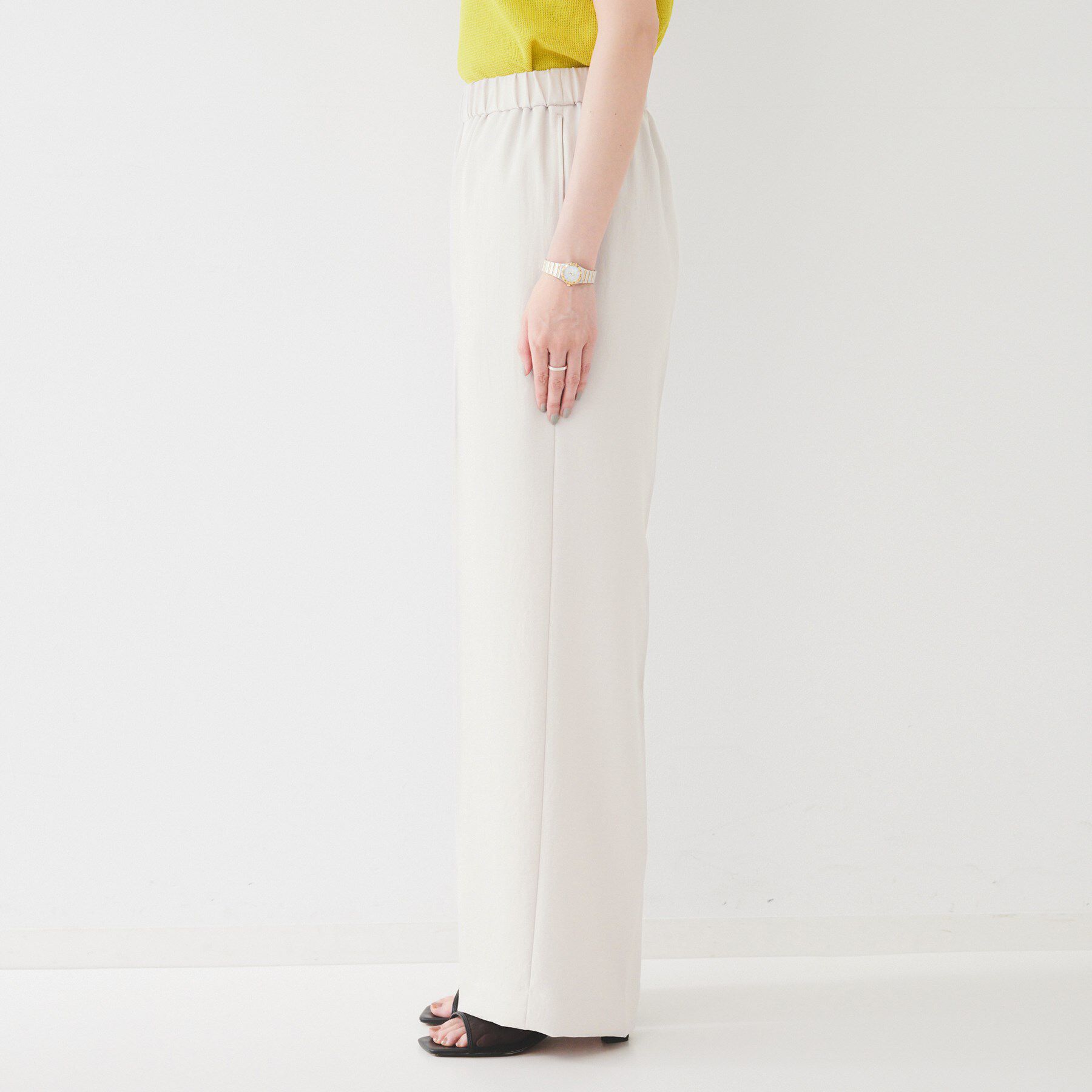 UNTITLED「【接触冷感/UVカット/ウエストゴム】センタープレスツイルパンツ」|その他|