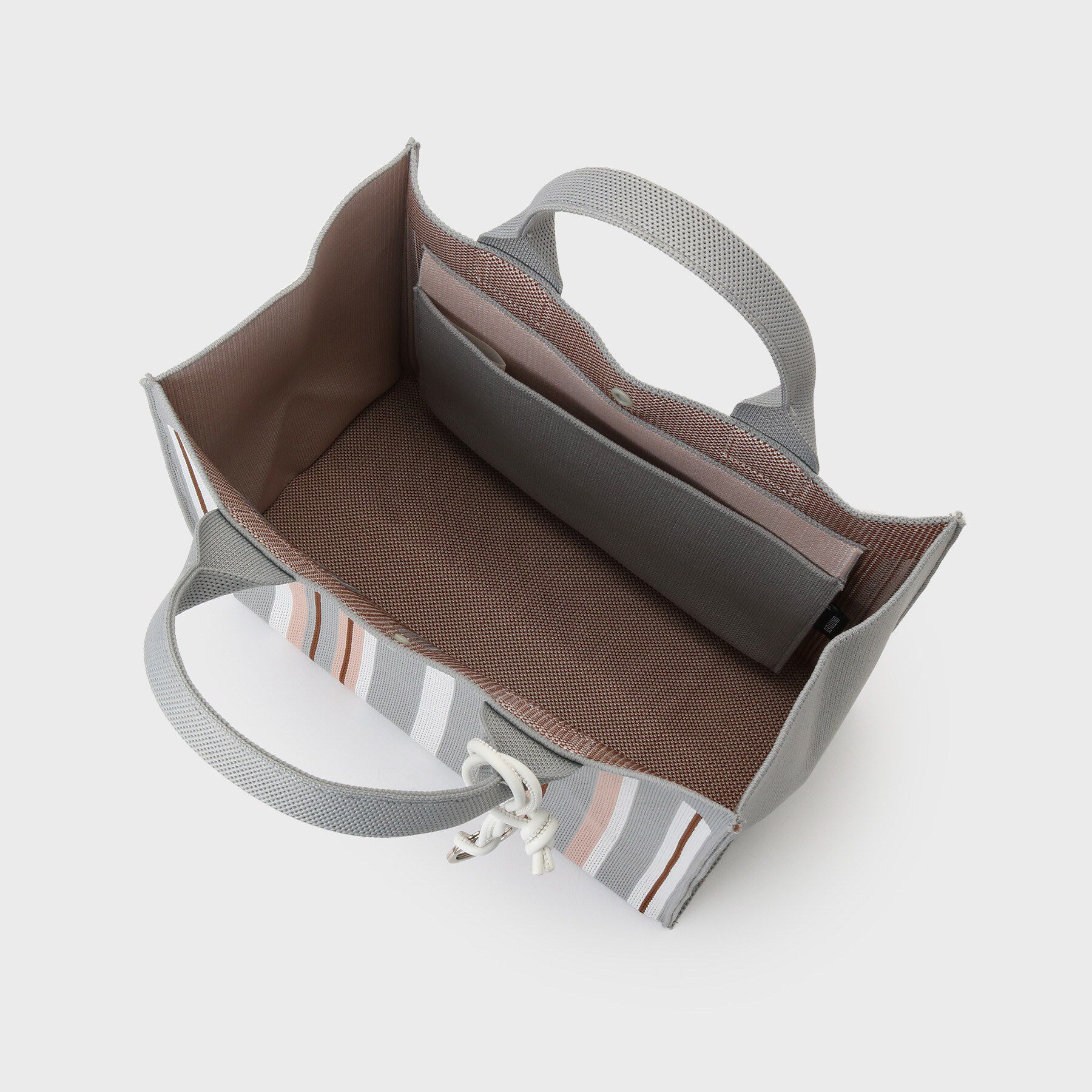 UNTITLED「【手洗い可】マルチストライプニットバッグ」|ハンドバッグ|