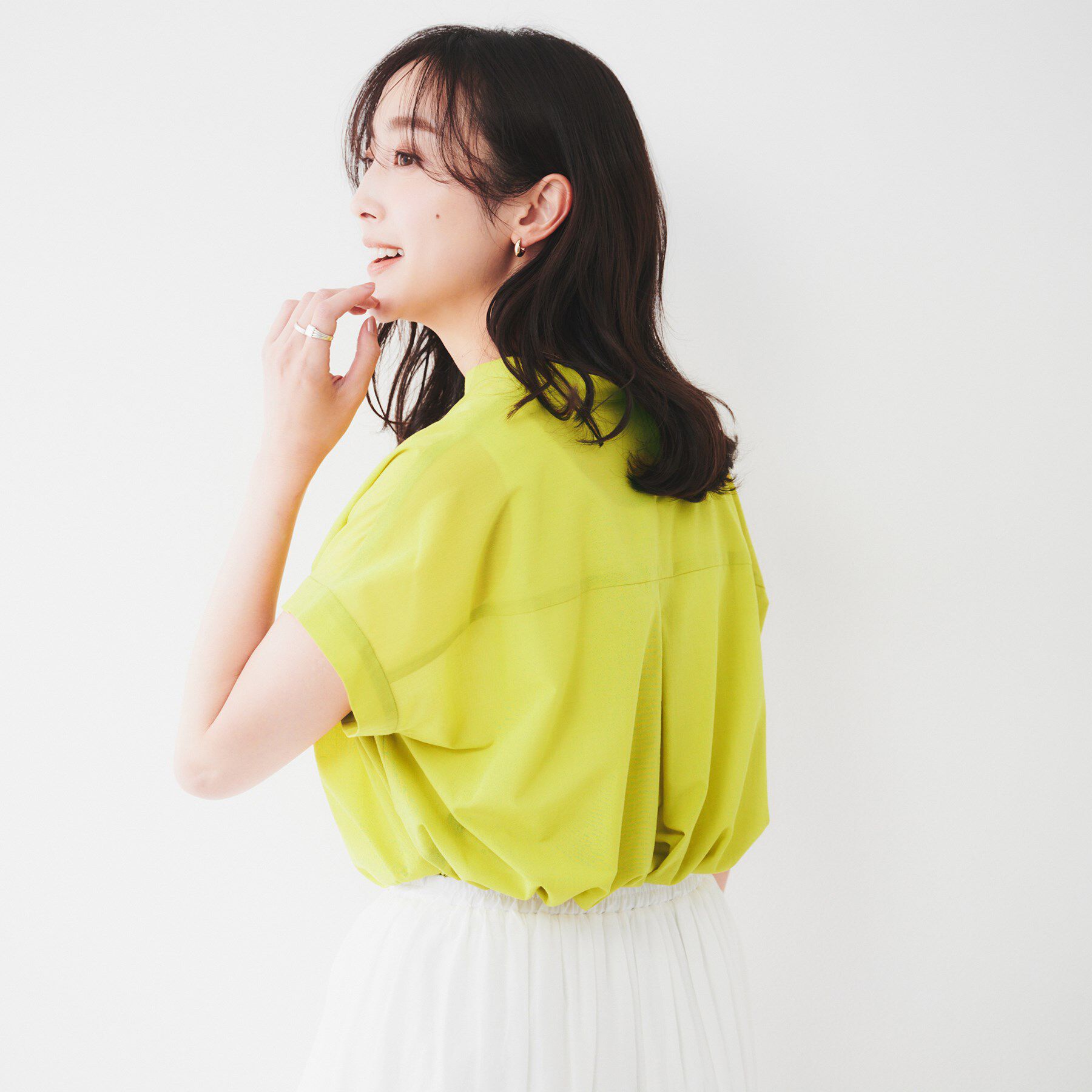 UNTITLED「【洗える/スキッパー】フレンチスリーブシアーブラウス」|シャツ・ブラウス|