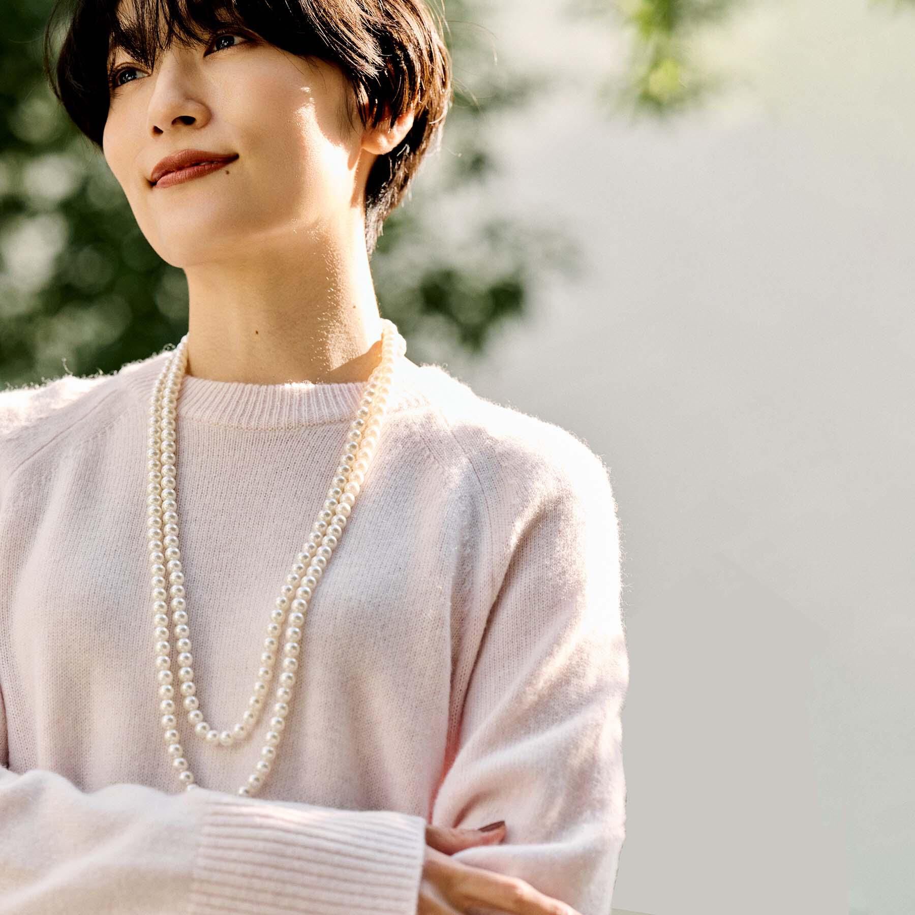 UNTITLED「【アレンジ自在】ロングパール調ネックレス」|ネックレス|