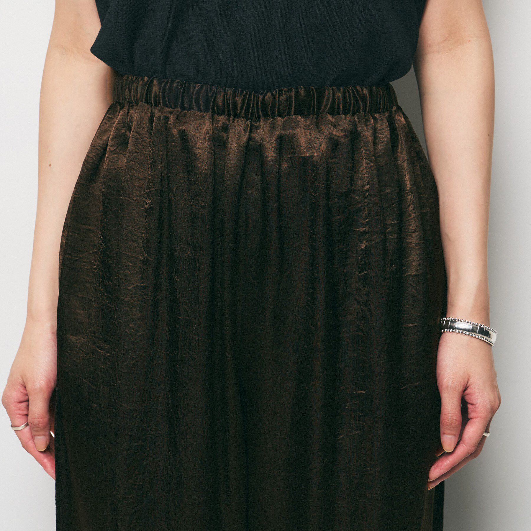 UNTITLED「【GREY CHORD】LISA（リサ）サテンワイドパンツ」|その他|