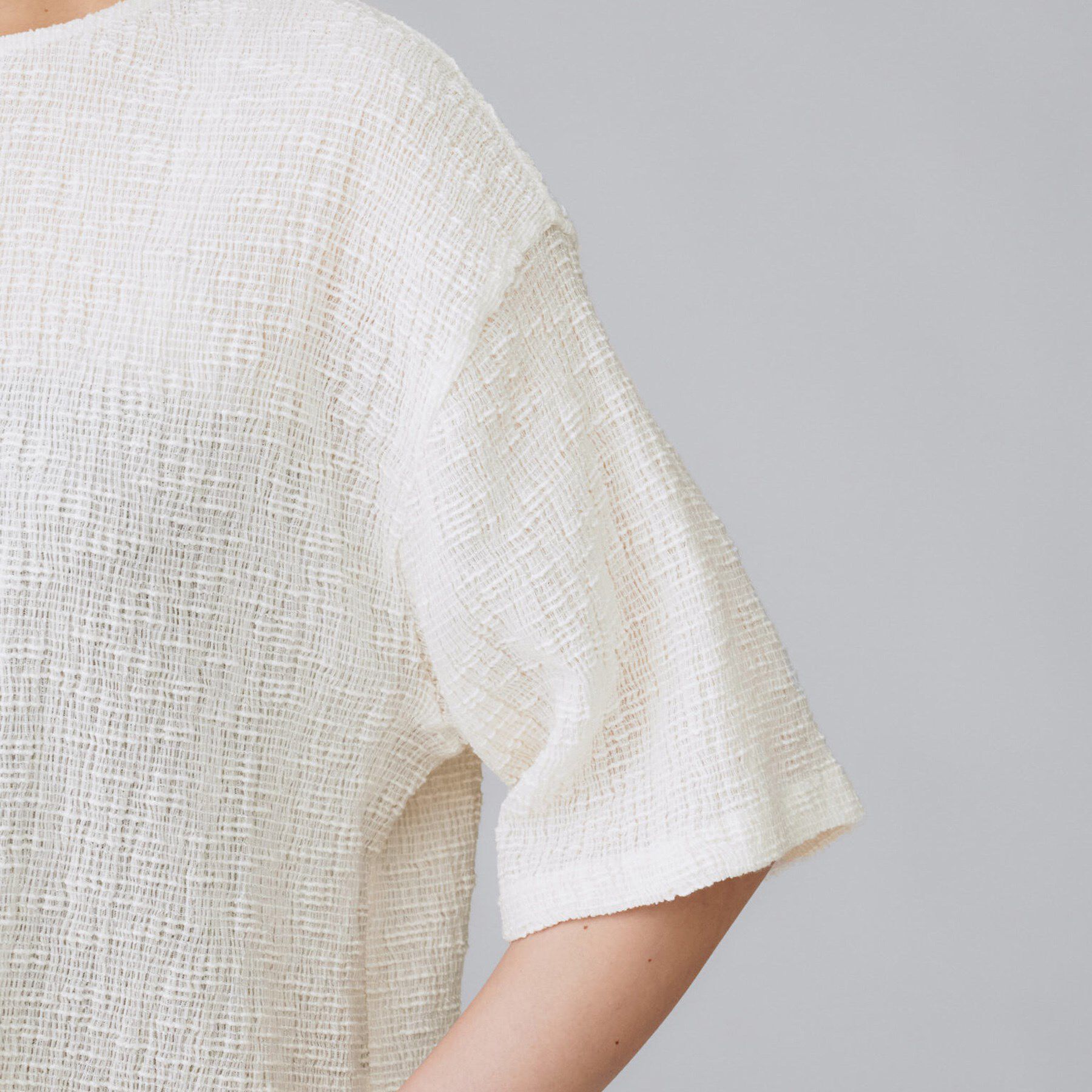 UNTITLED「【五分袖/ジャージトップス】スラブカールマイヤープルオーバー」|Tシャツ・カットソー|