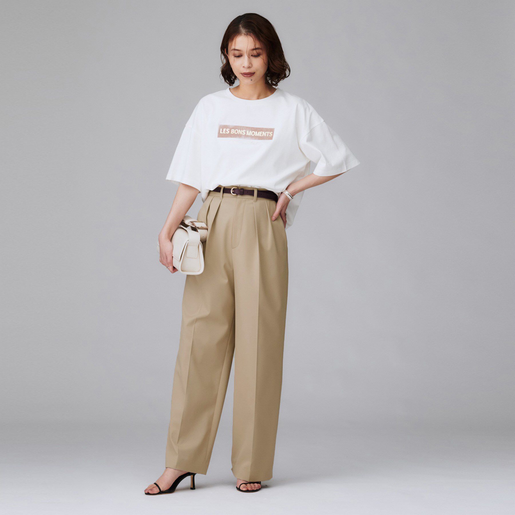 UNTITLED「【洗える/はっ水/後ろウエストゴム】ストレッチ2タックワイドパンツ」|その他|