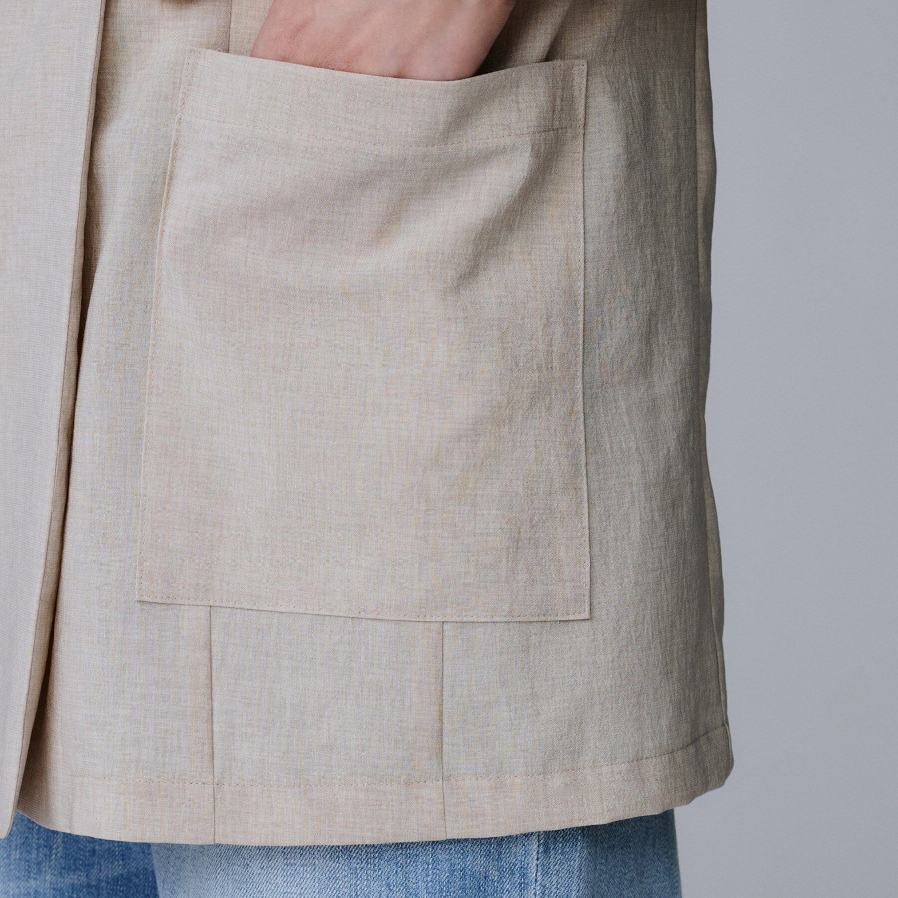 UNTITLED「【吸水速乾/洗える】ハーフスリーブジャケット」|テーラードジャケット|