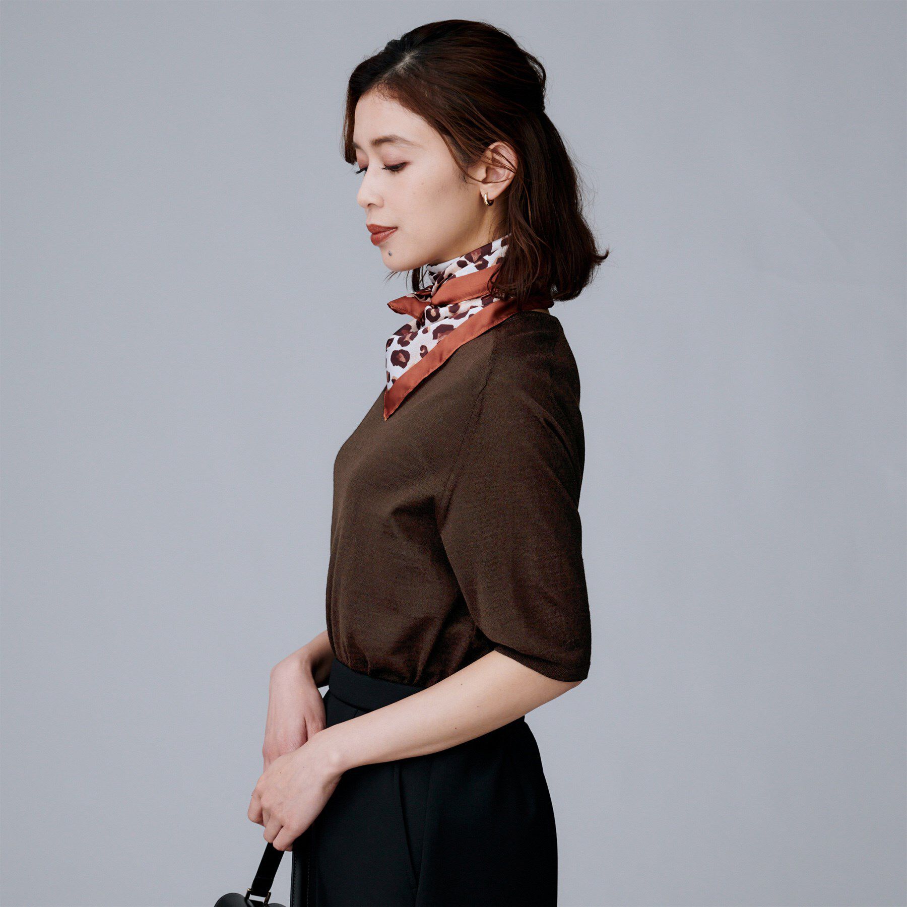 UNTITLED「【アンサンブル可/六分袖/洗える】ウールシルクニット」|ニット・セーター|