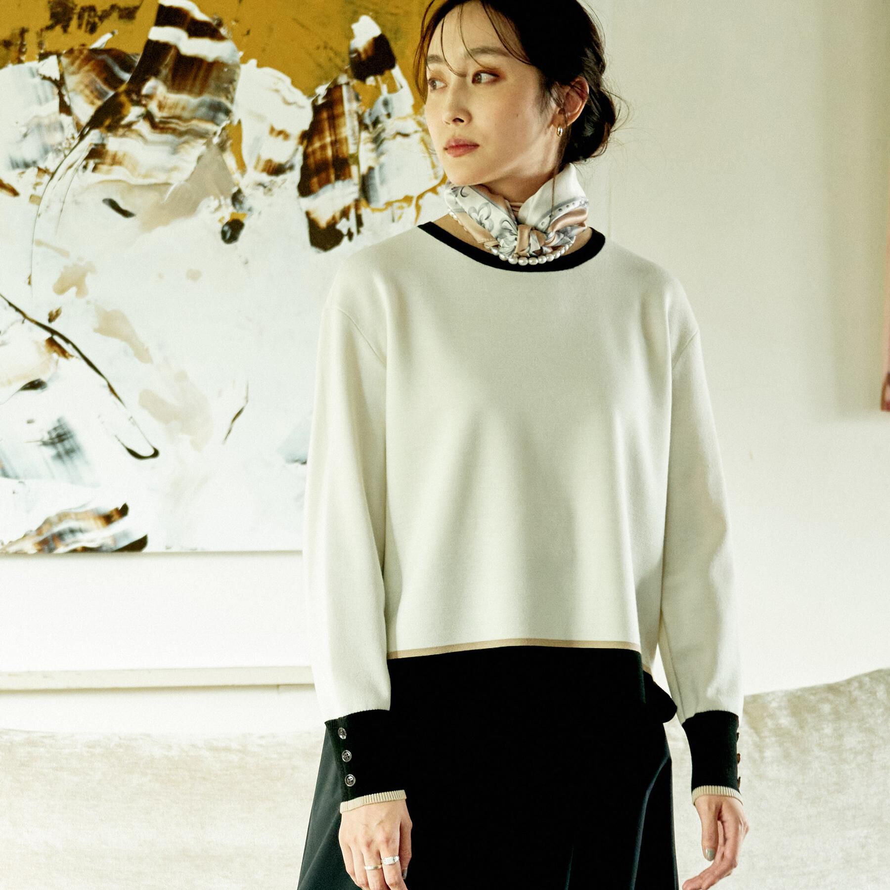 UNTITLED「【アンサンブル可/洗える】ウールミラノリブニット」|ニット・セーター|