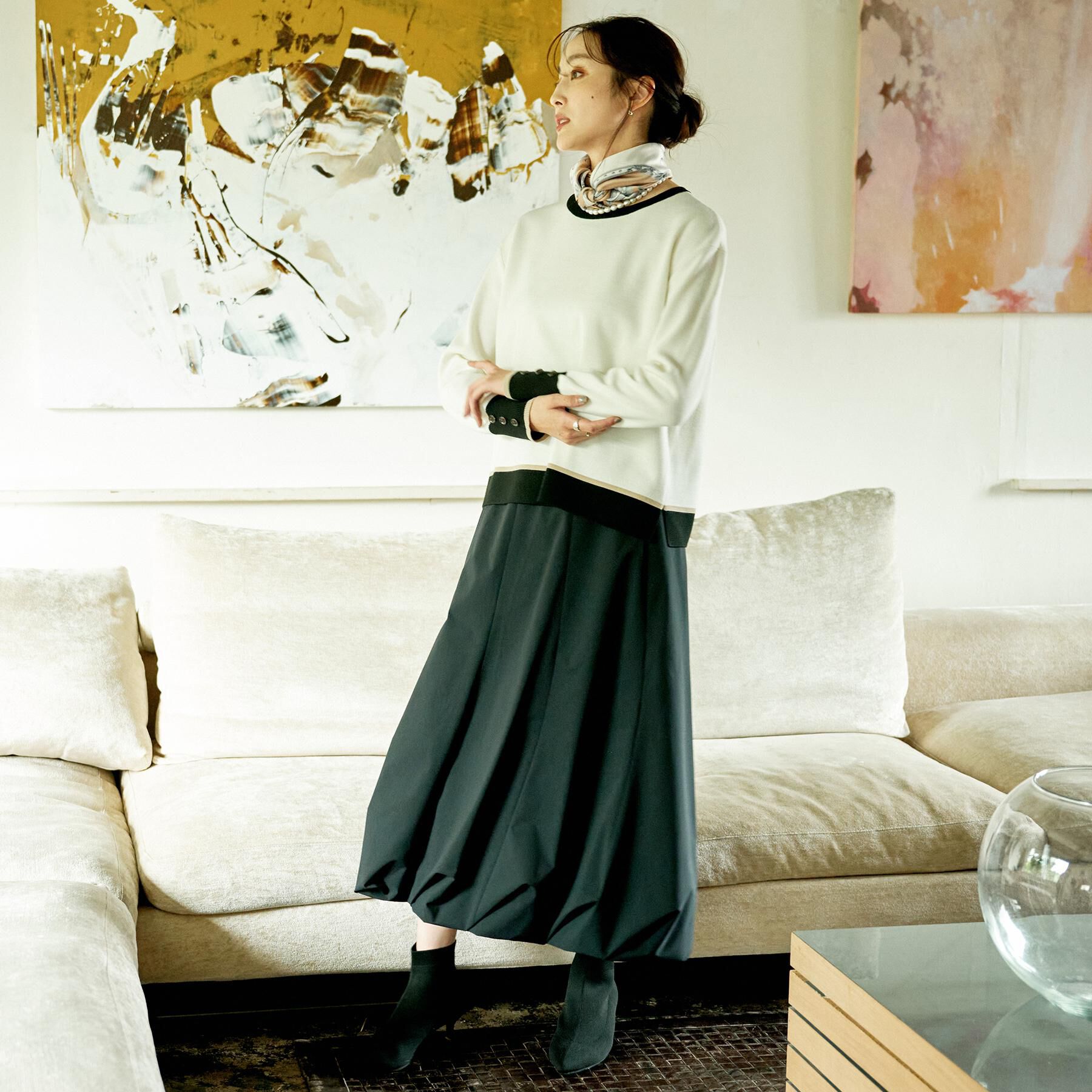 UNTITLED「【アンサンブル可/洗える】ウールミラノリブニット」|ニット・セーター|