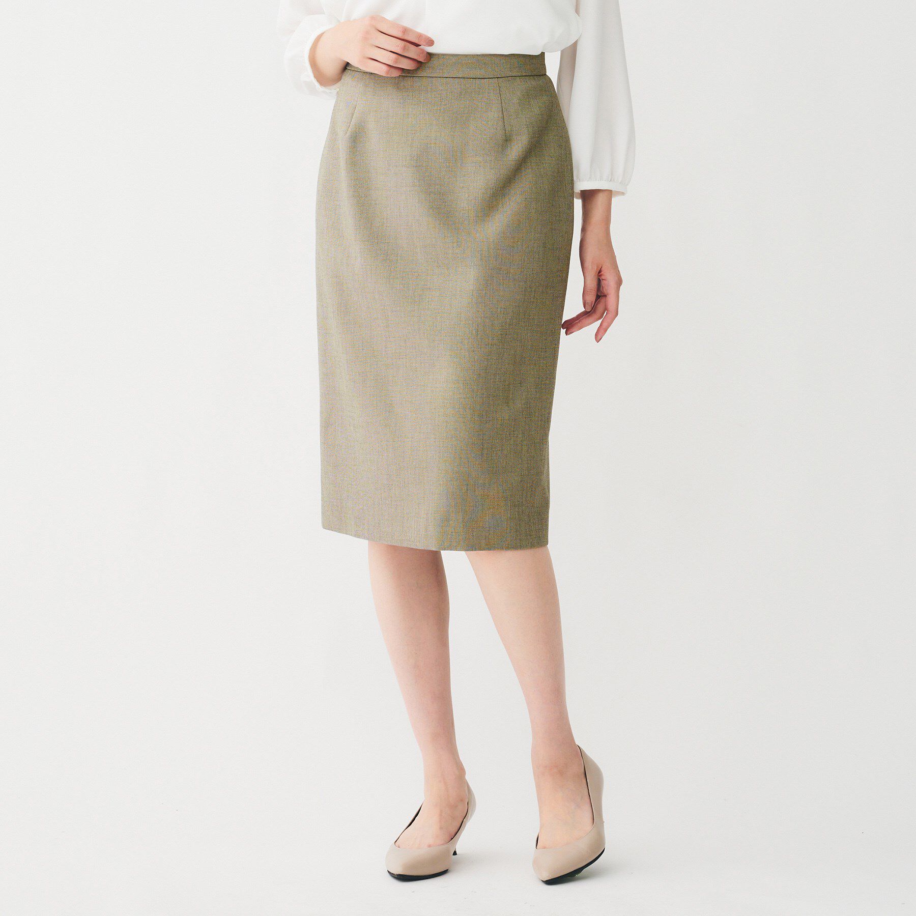 UNTITLED「【洗える/お仕事スーツ】ドライメランジ タイトスカート」|スカート|