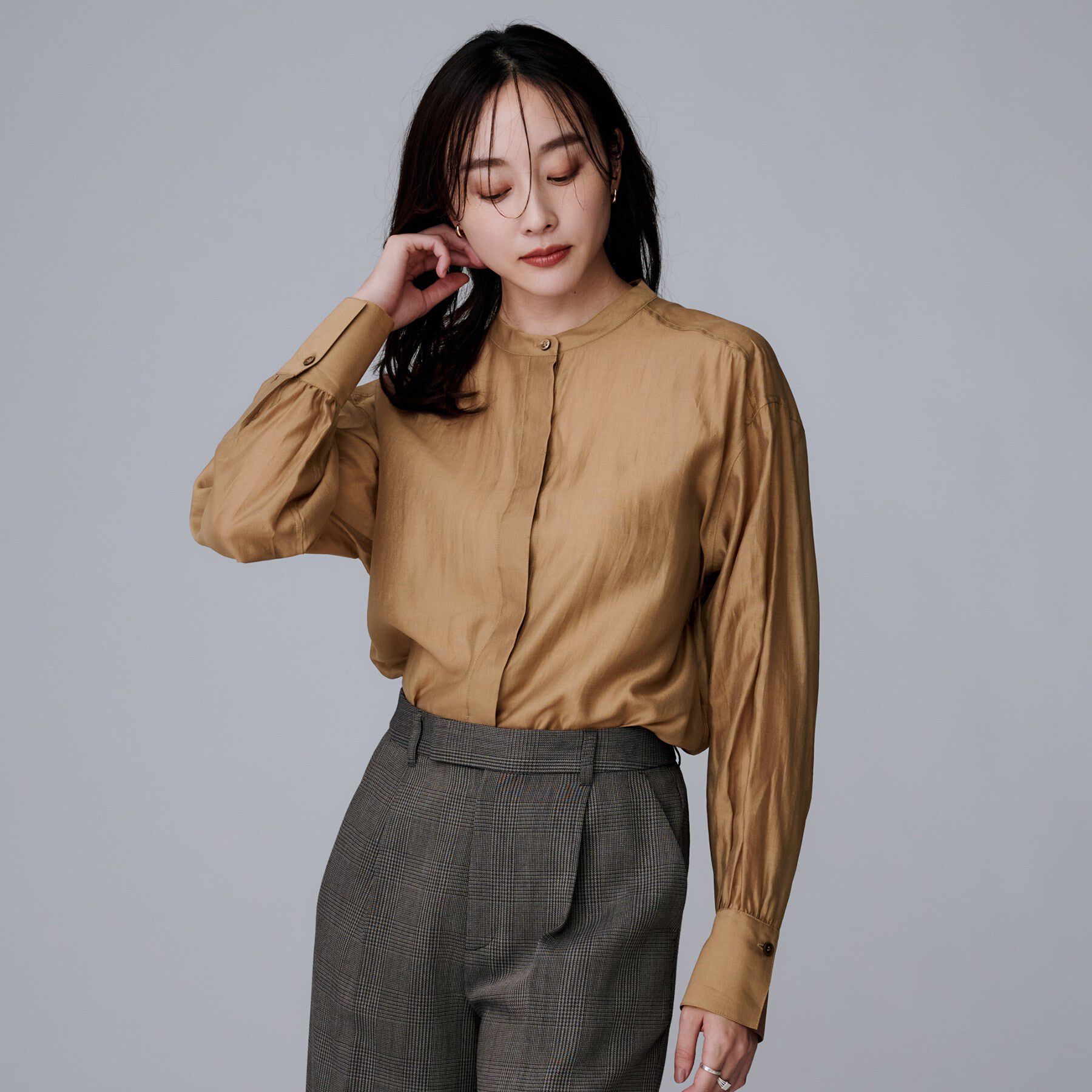 UNTITLED「【ボウタイリボン/バンドカラー/レイヤード】2WAYシアーブラウス」|シャツ・ブラウス|