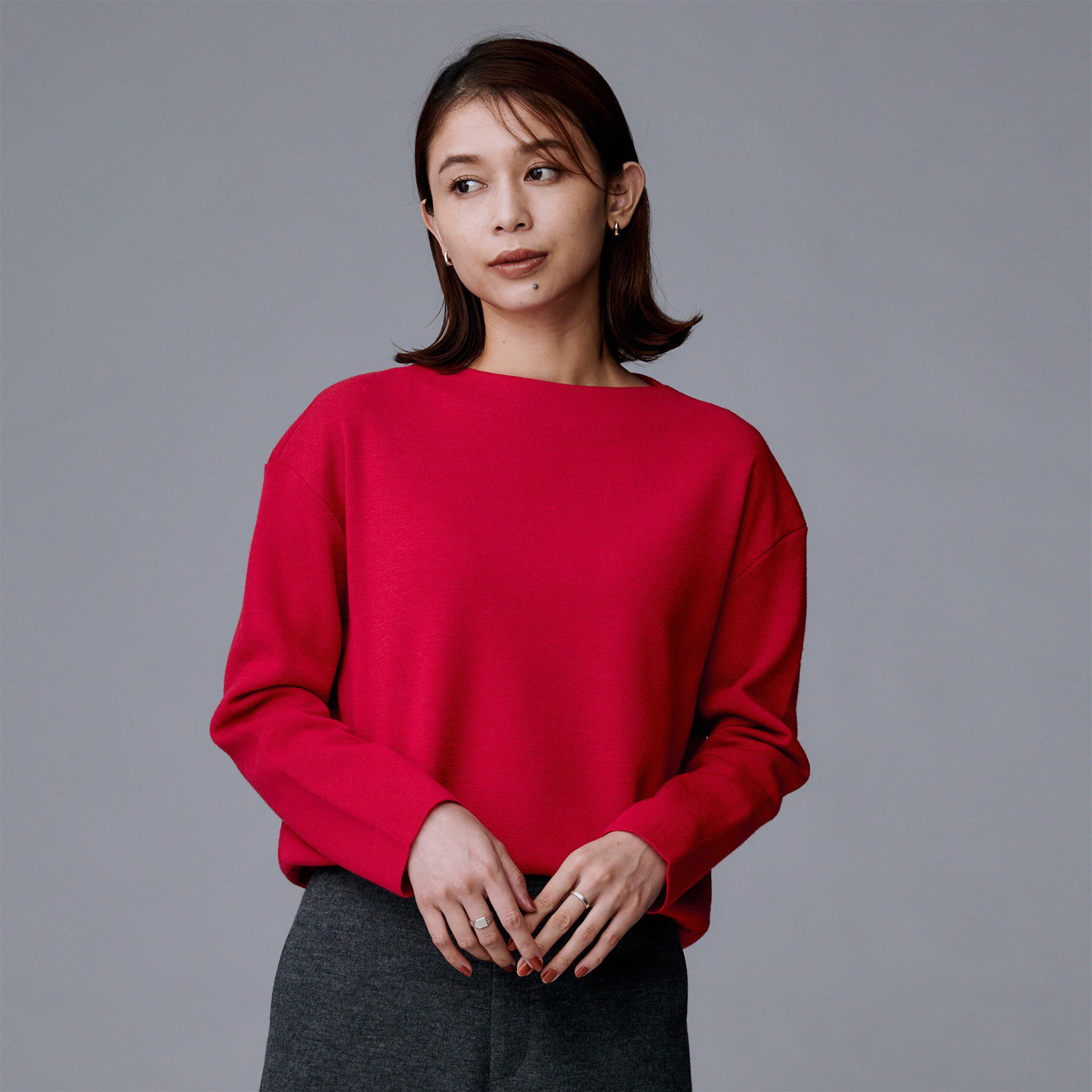 UNTITLED「【洗える】モックネックミラノリブニット」|ニット・セーター|