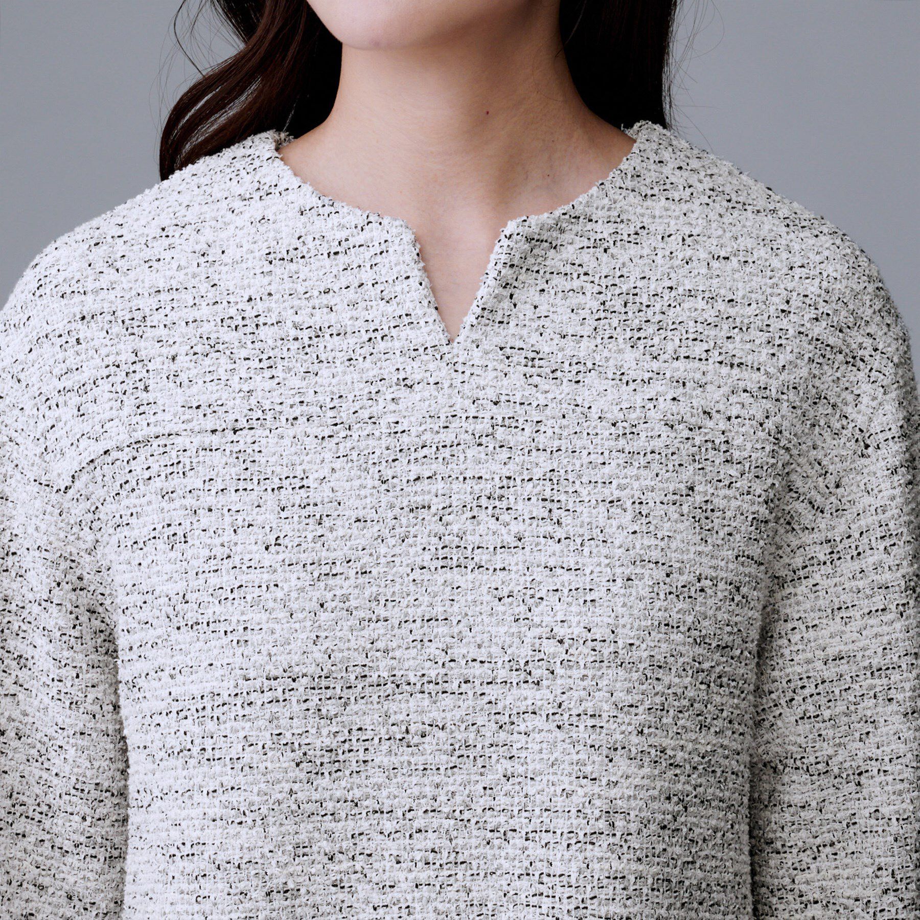 UNTITLED「【洗える/ストレッチ】ツイードジャージワンピース」|ワンピース|