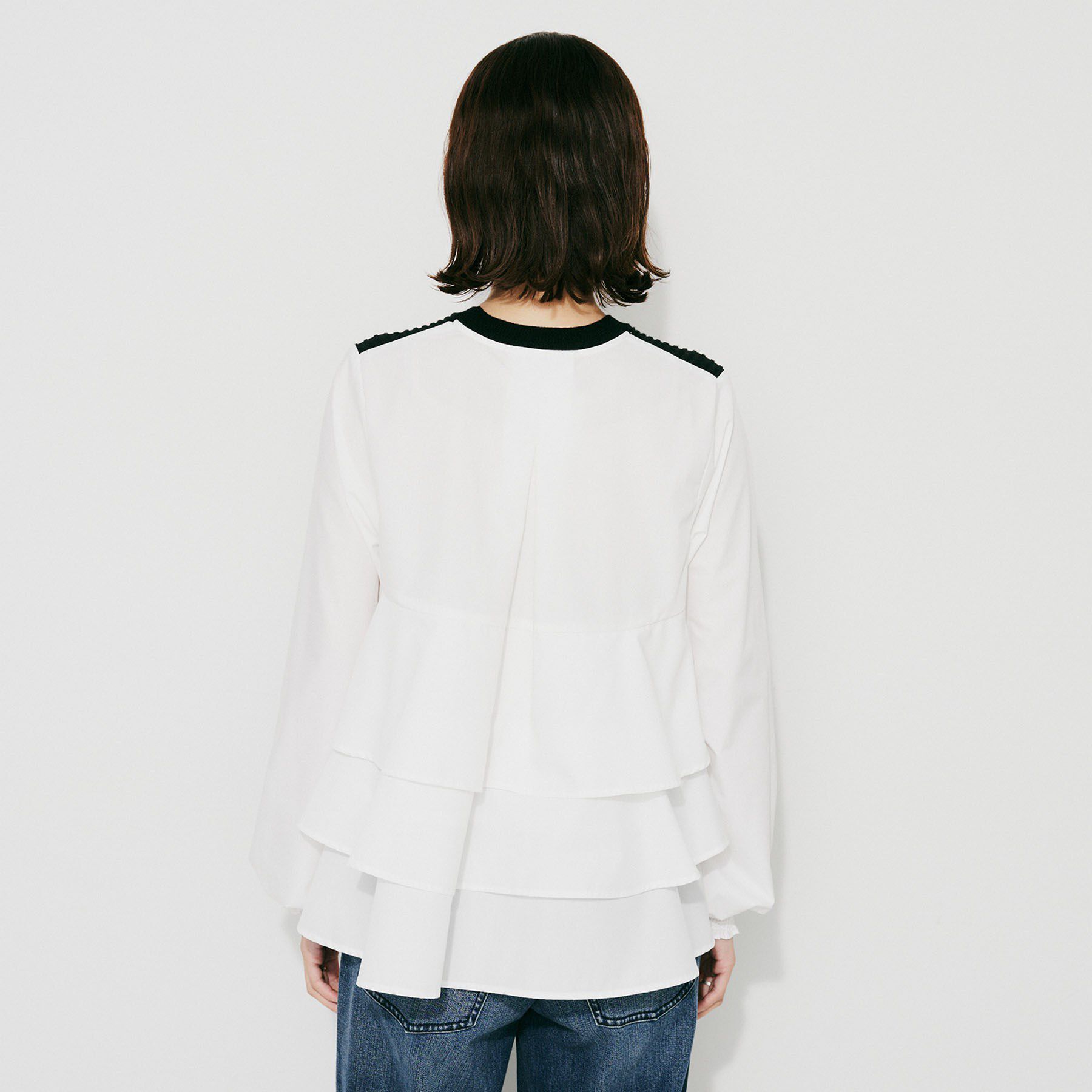 UNTITLED「【TORRAZZO DONNA】ニット&times;ファブリックティアードブラウス」|シャツ・ブラウス|