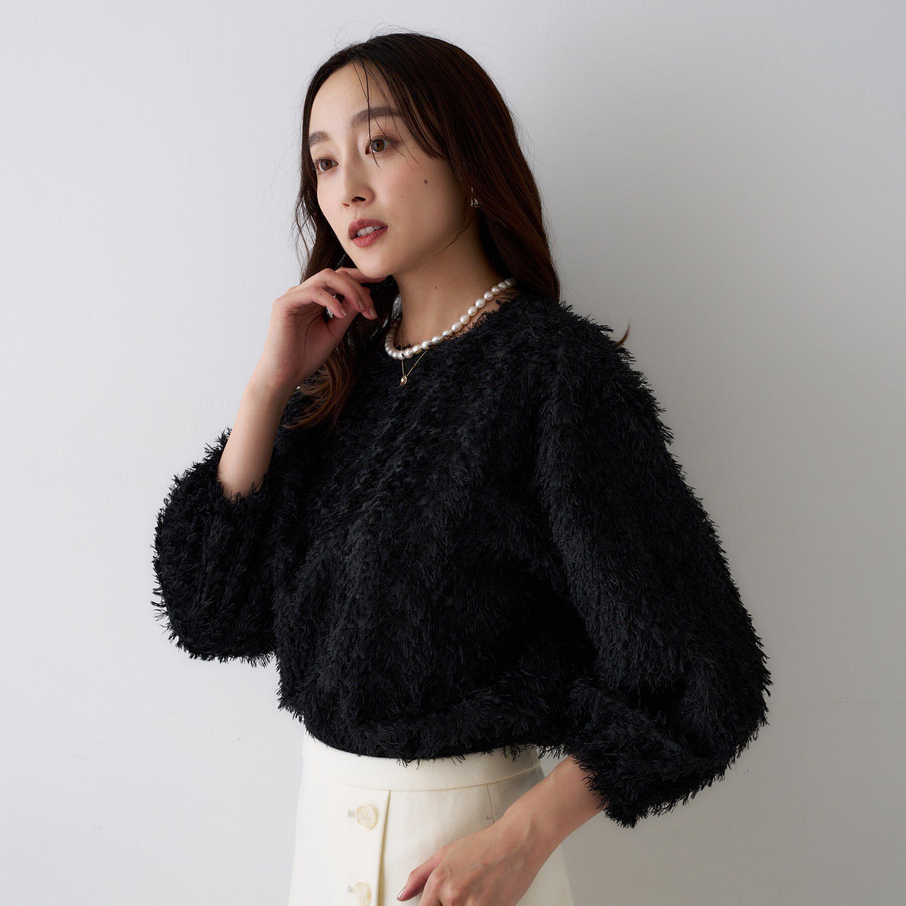 UNTITLED「【洗える/1枚で着映え】カットジャカードトップス」|シャツ・ブラウス|