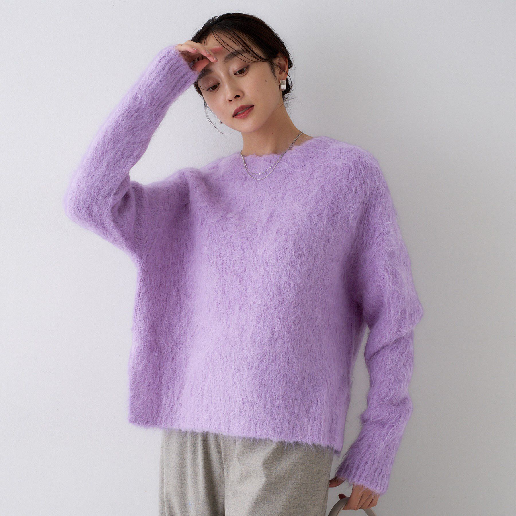 UNTITLED「【ゆったり/モヘヤニット】アルパカ混シャギーニット」|ニット・セーター|