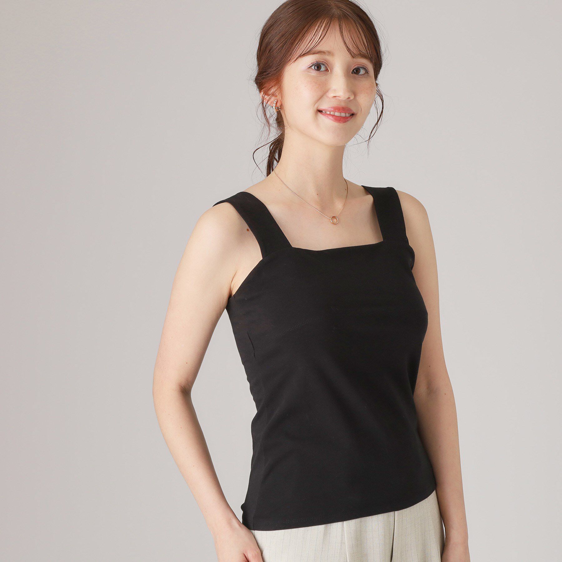COUP DE CHANCE「【洗える/日本製】ベアトップ風キャミソール」|キャミソール|