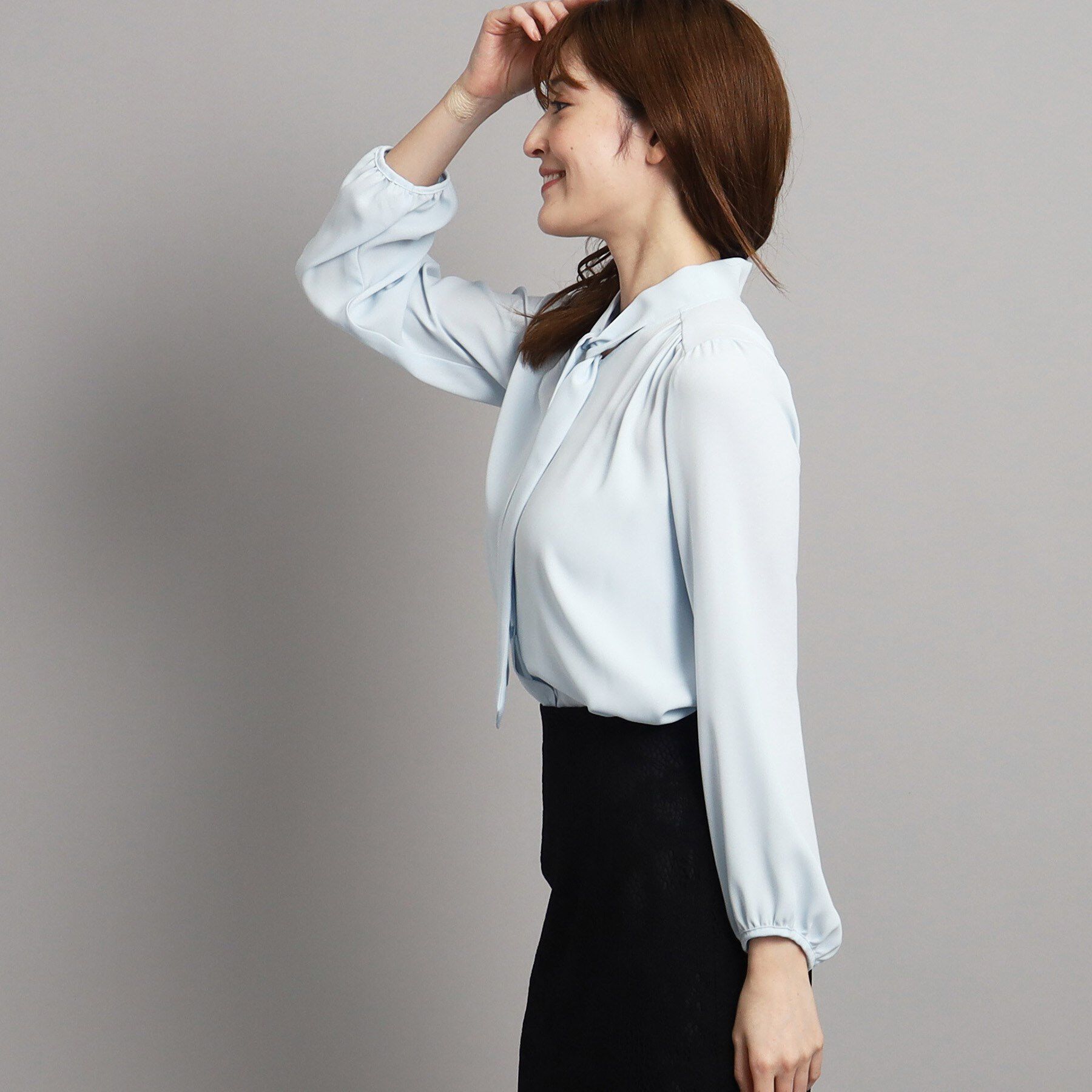 COUP DE CHANCE「【一枚着／ジャケットイン】女性らしい細ボウタイブラウス」|シャツ・ブラウス|