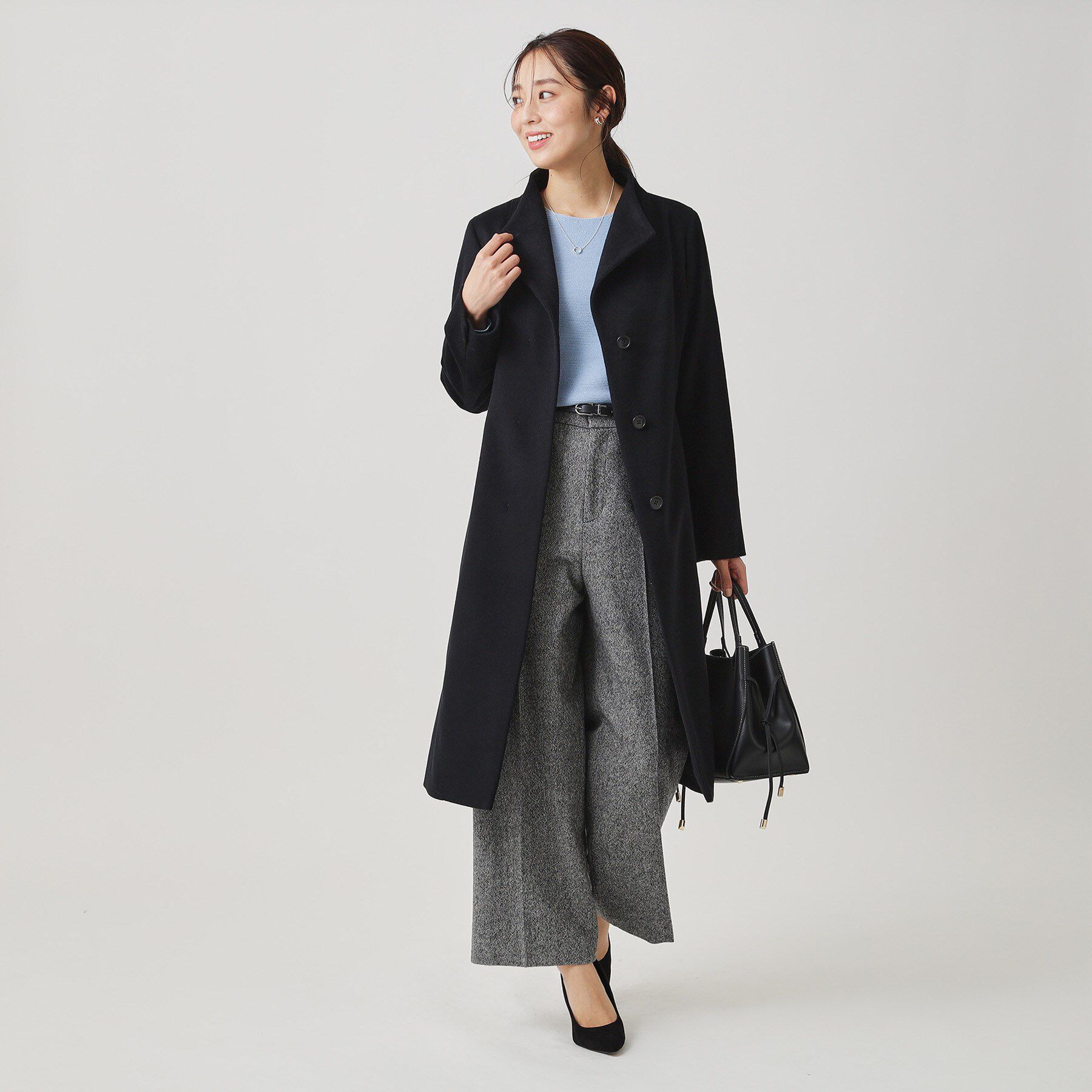 COUP DE CHANCE「【カシミヤ混／日本製】Iラインスタンドウィングカラーコート」|その他|