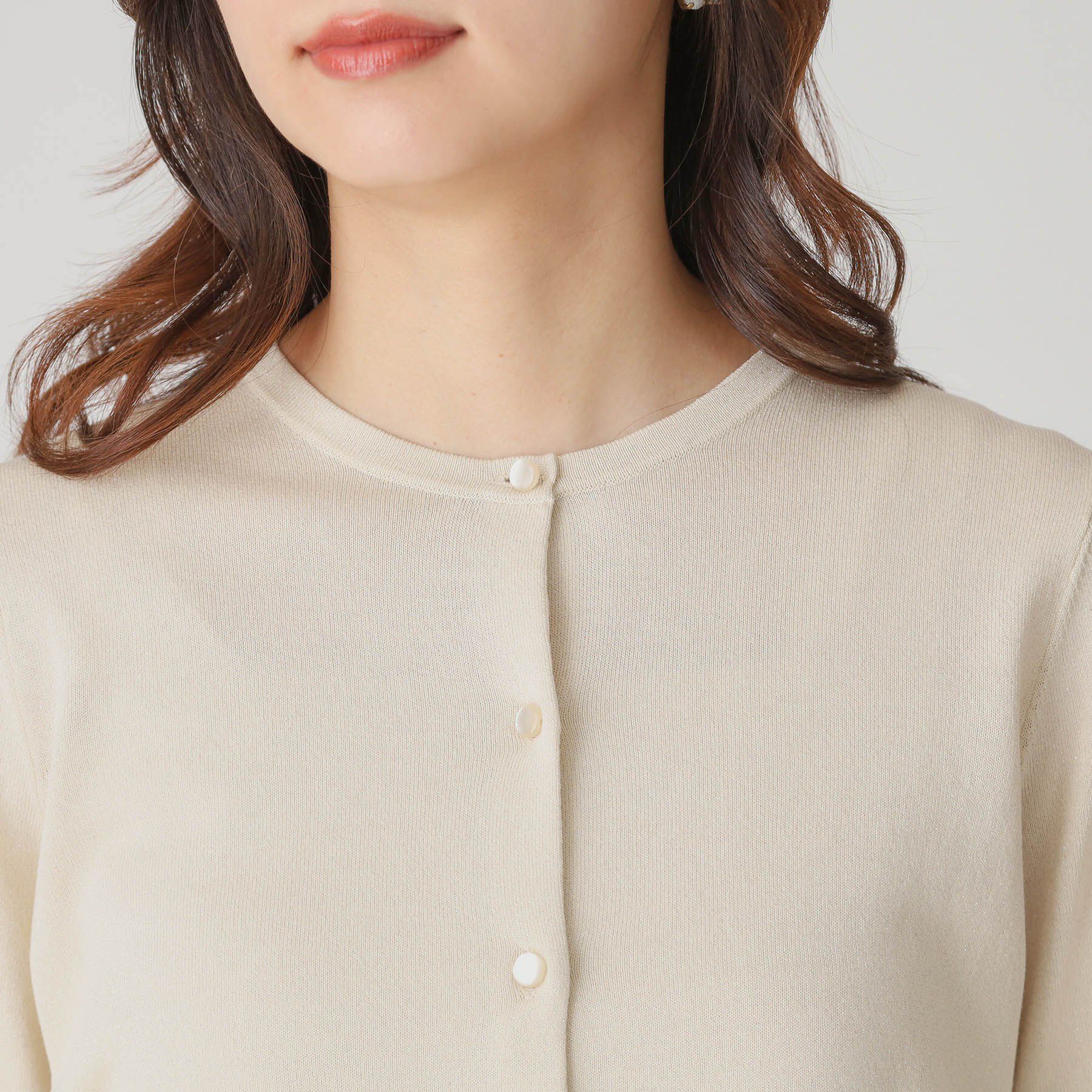 COUP DE CHANCE「【手洗い可/軽量】シンプルラメ混カーディガン」|カーディガン|