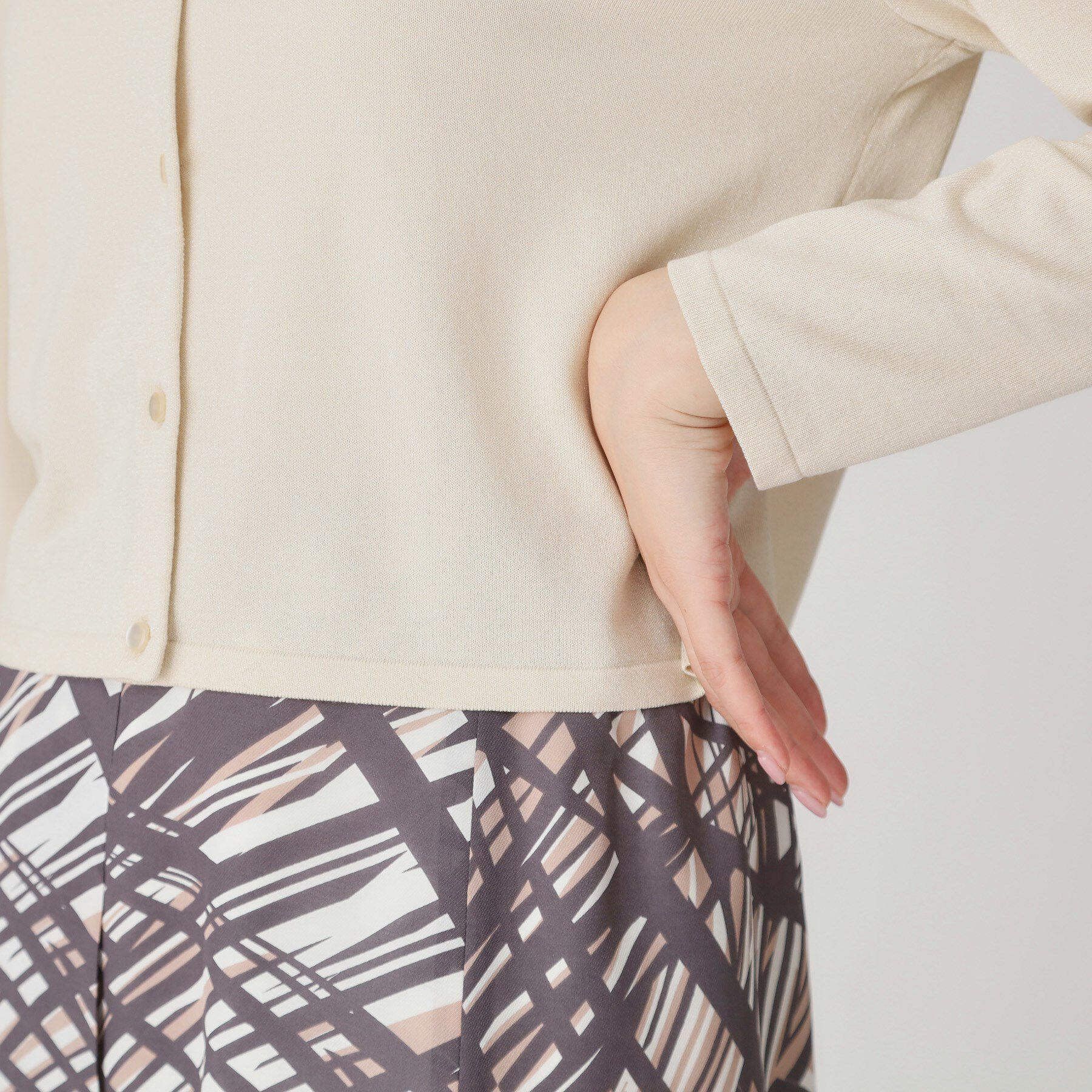 COUP DE CHANCE「【手洗い可/軽量】シンプルラメ混カーディガン」|カーディガン|