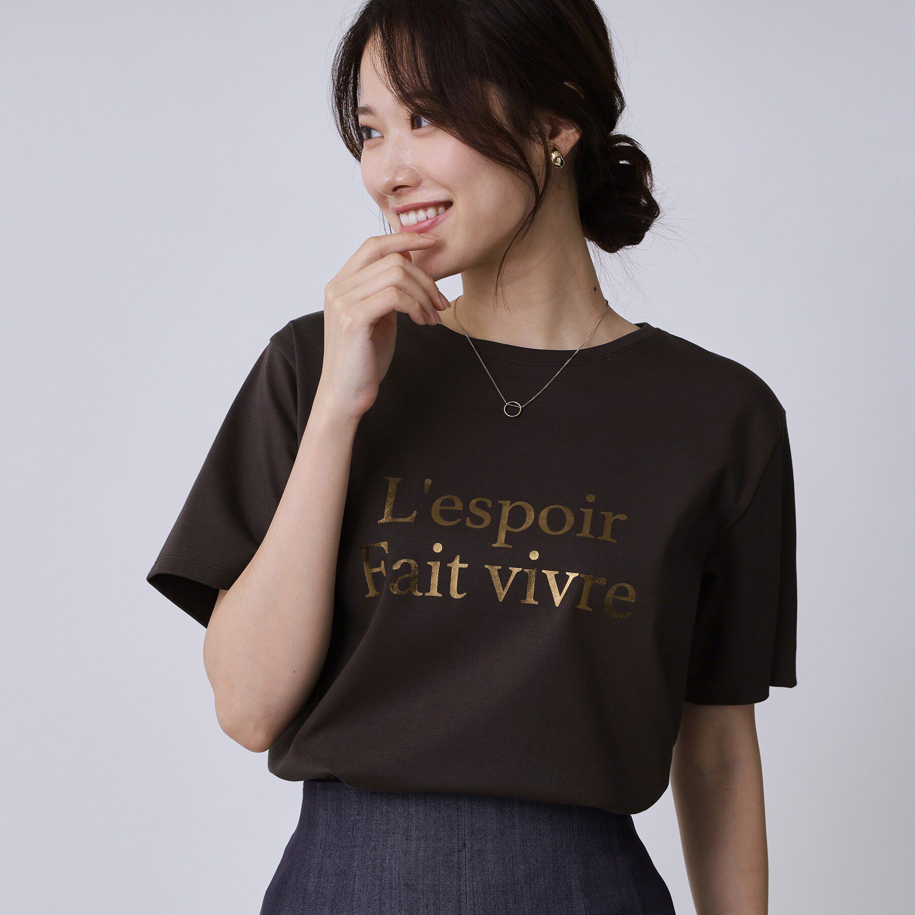 COUP DE CHANCE「【手洗い可／日本製／箔プリント】ロゴTシャツ」|Tシャツ・カットソー|