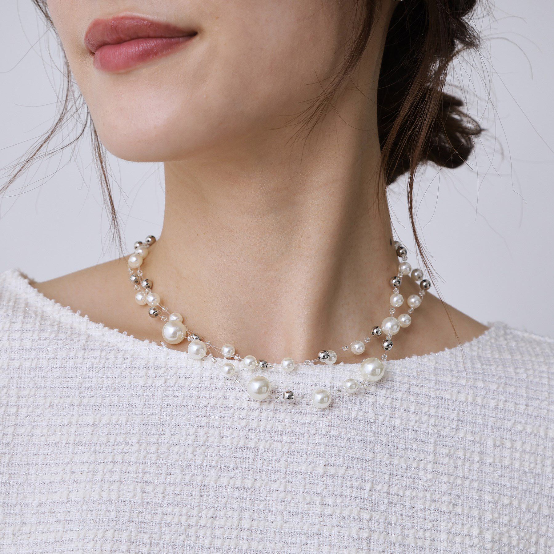 COUP DE CHANCE「フローボール／ショートネックレス／パール調ネックレス／軽量」|ネックレス|