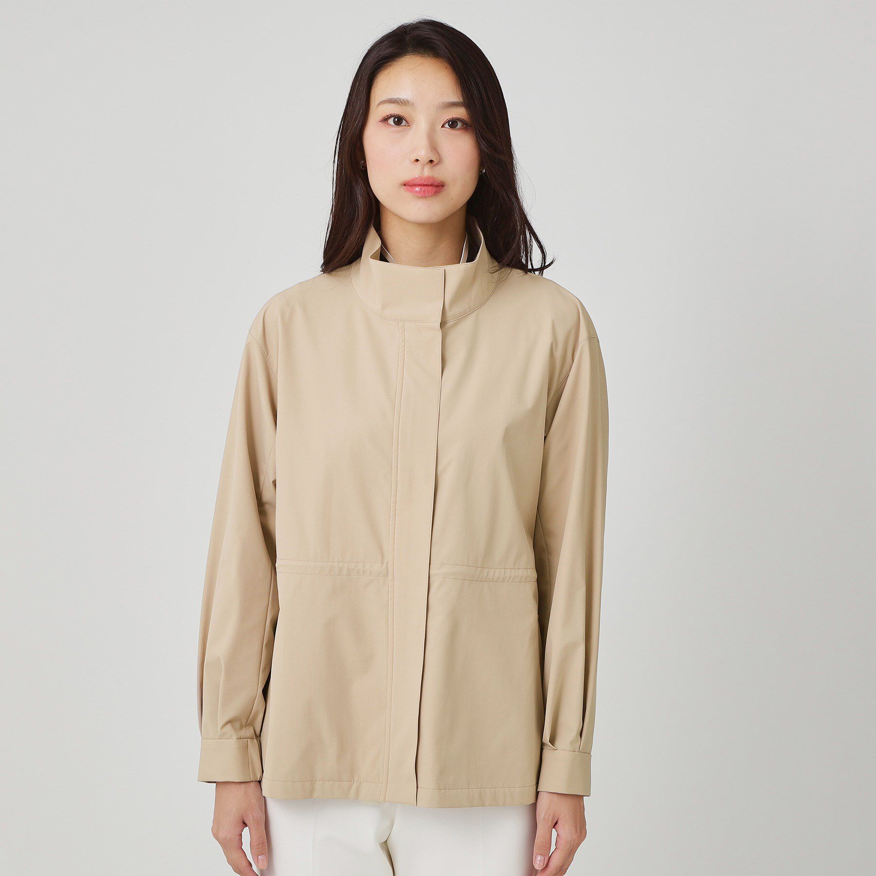 COUP DE CHANCE「【手洗い可／裏地なし／ウエスト絞り可】スタンド衿ブルゾン」|ブルゾン・スタジャン|