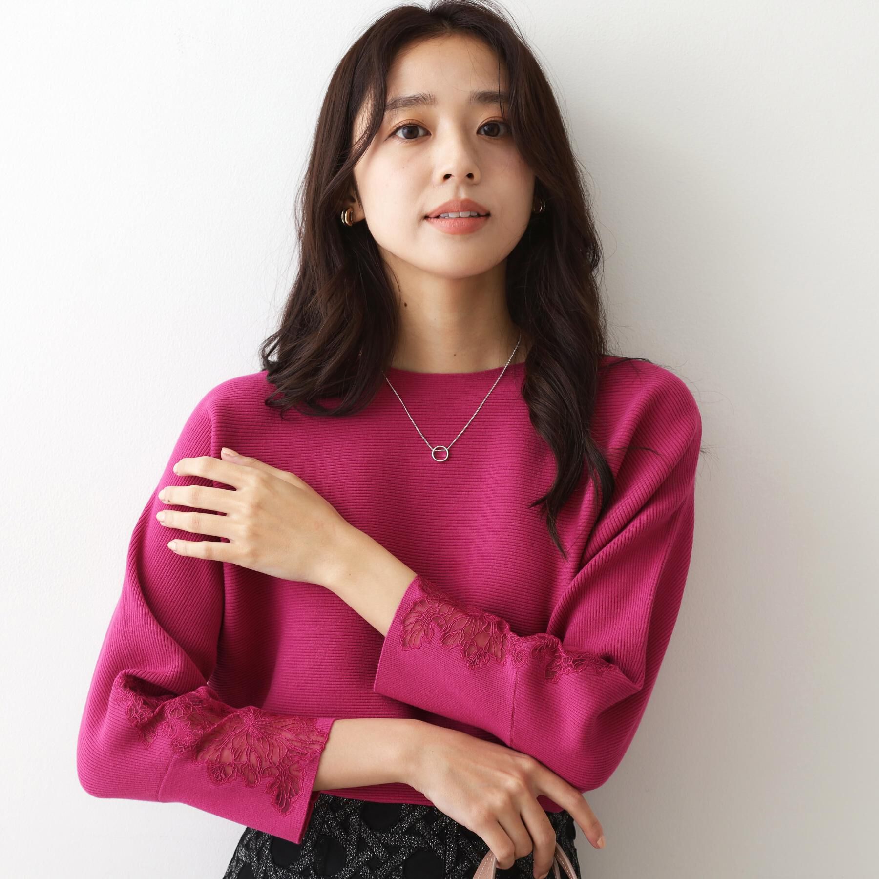 COUP DE CHANCE「【手洗い可】オーガンジー刺しゅうニットトップス」|ニット・セーター|