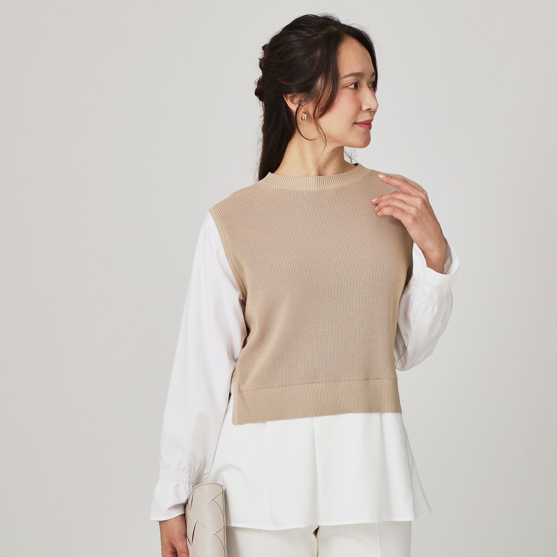 COUP DE CHANCE「【手洗い可】重ね着風ニットトップス」|ニット・セーター|