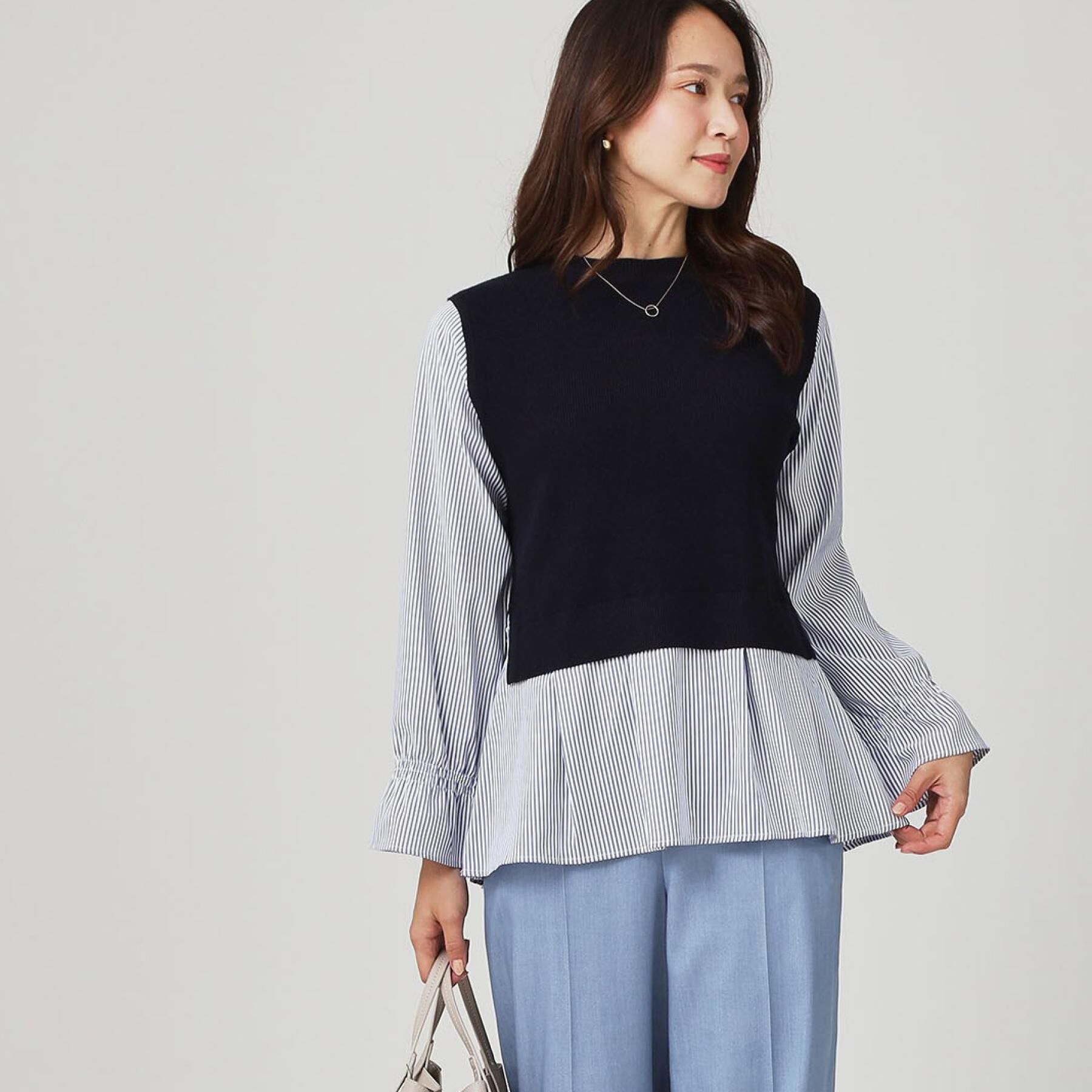 COUP DE CHANCE「【手洗い可】重ね着風ニットトップス」|ニット・セーター|