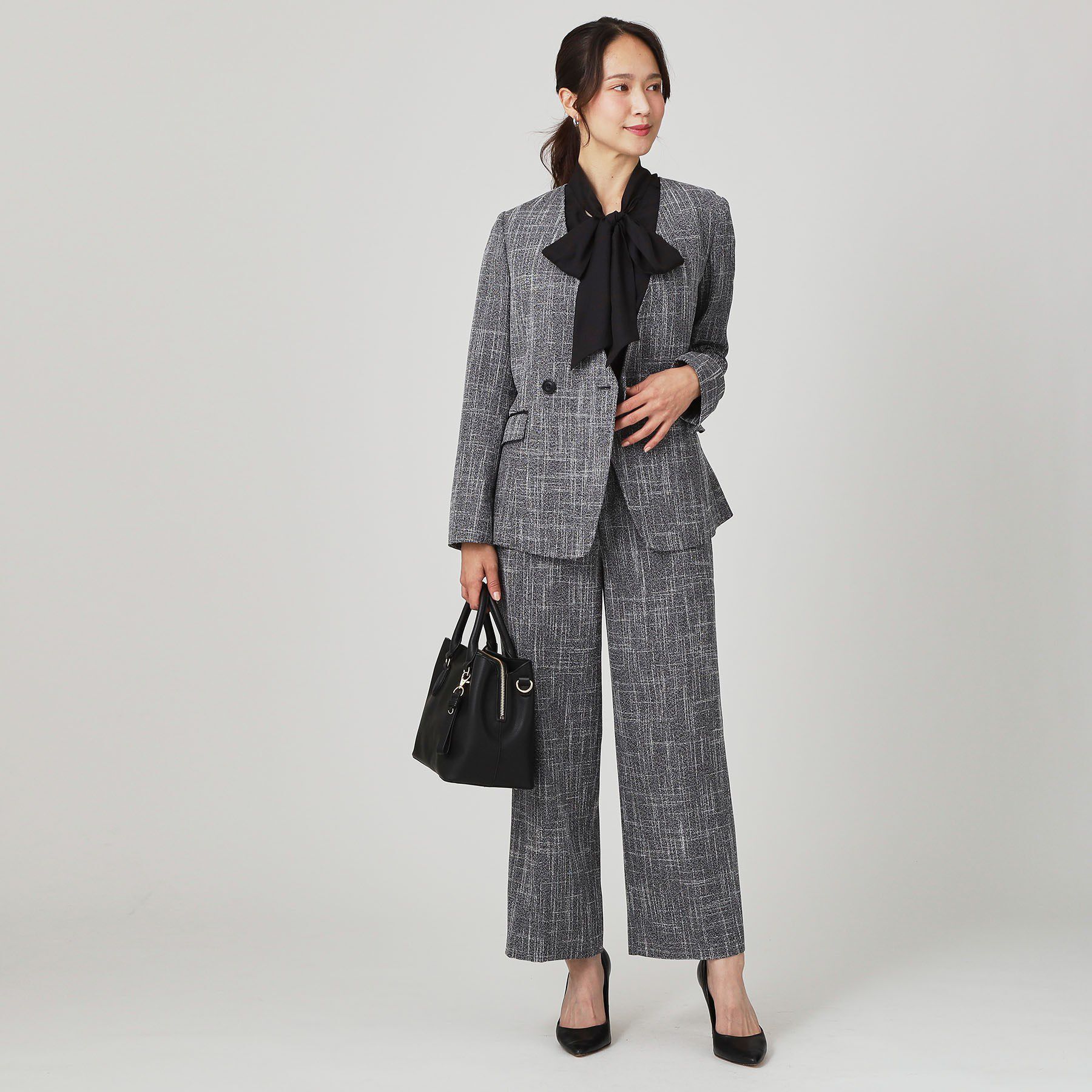 COUP DE CHANCE「【手洗い可／日本製／セットアップ可】ツィード見えワイドパンツ」|その他|