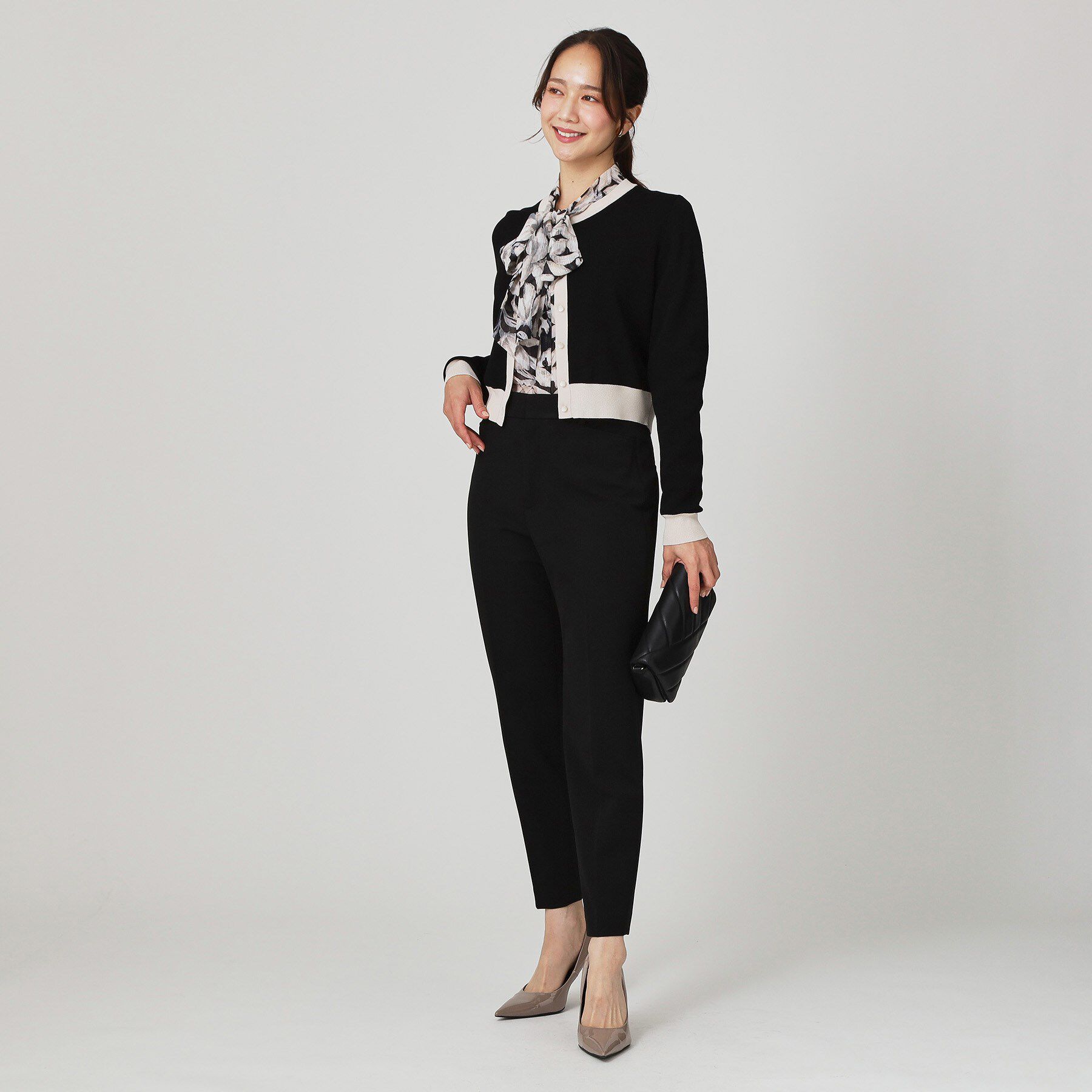 COUP DE CHANCE「【手洗い可】幾何柄風ジャカードカーディガン」|カーディガン|