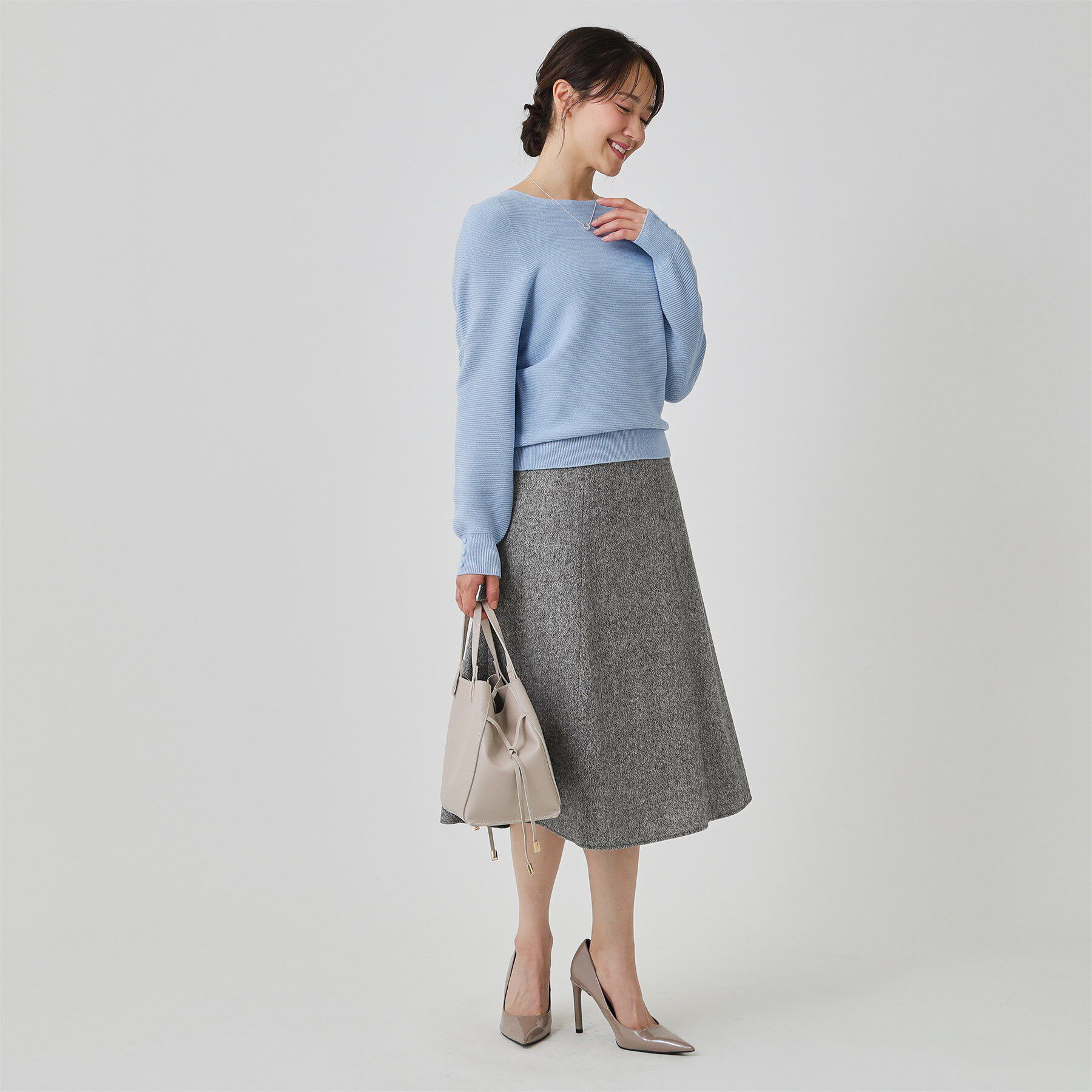 COUP DE CHANCE「【日本製】ラメ混ツイードフレアースカート」|スカート|