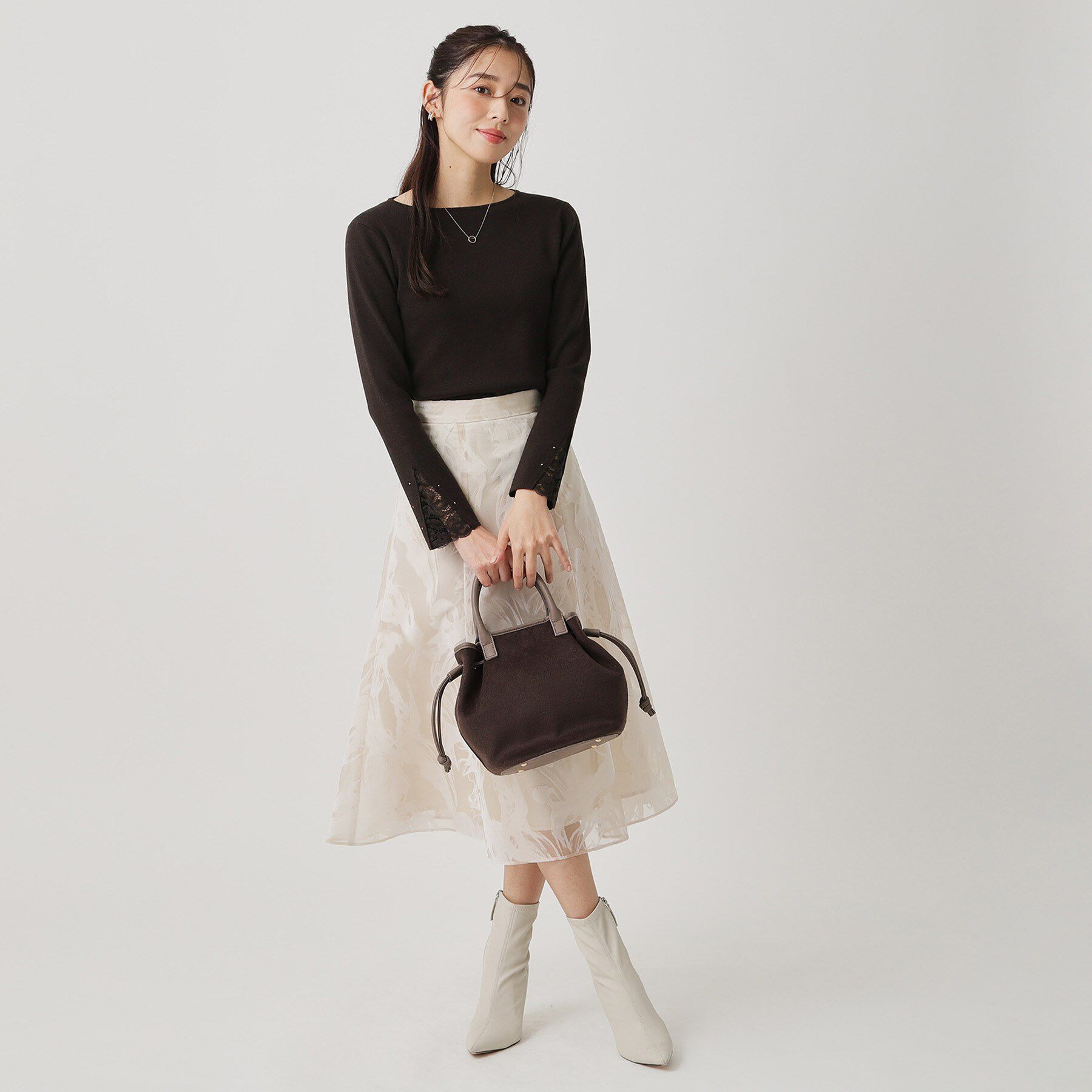 COUP DE CHANCE「【手洗い可】袖口レースコンパクトニット」|ニット・セーター|