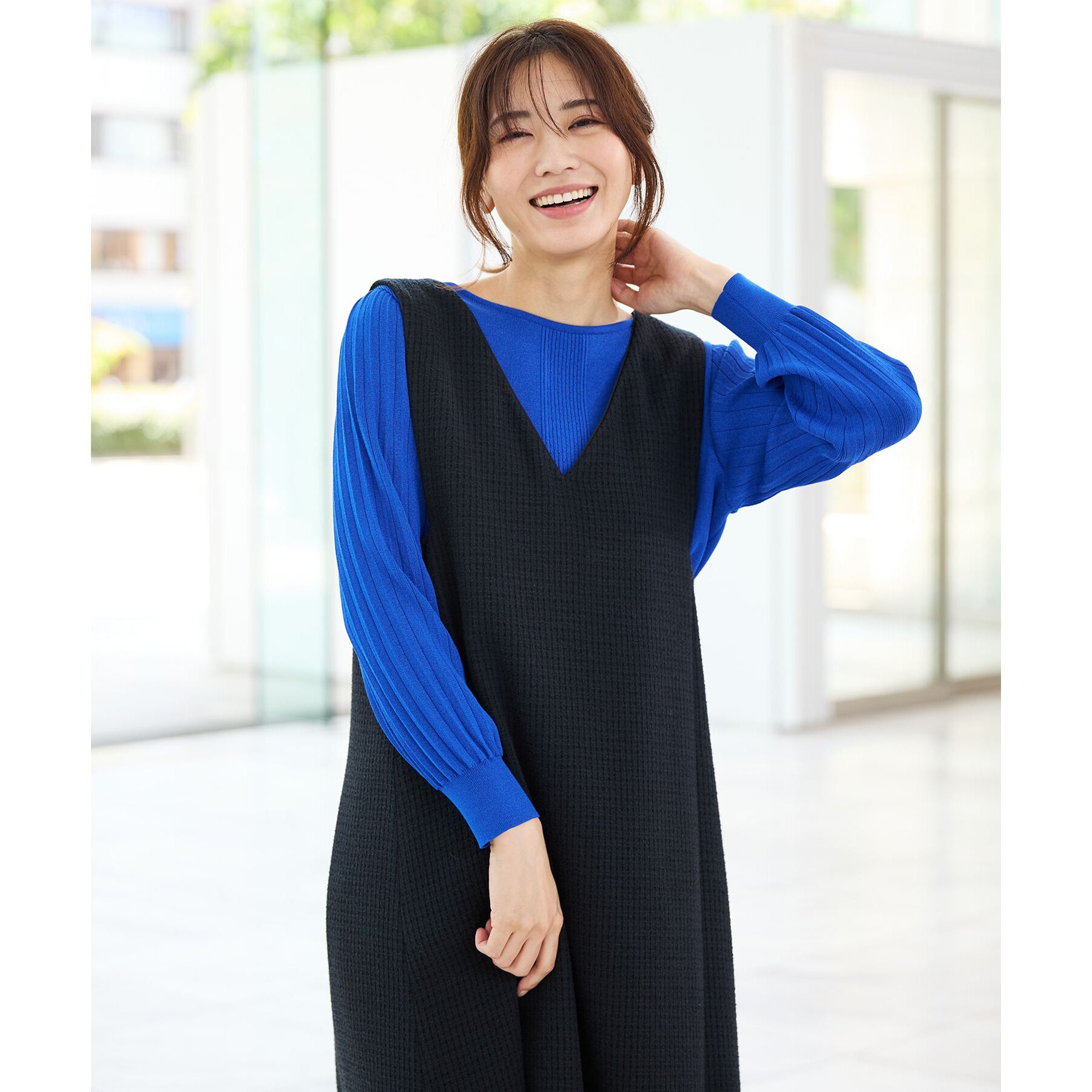 Reflect「【大人気ニットに新色登場！マイカラニット+／細見え／WEB限定カラーあり／マシンウォッシュ可／選べる」|ニット・セーター|