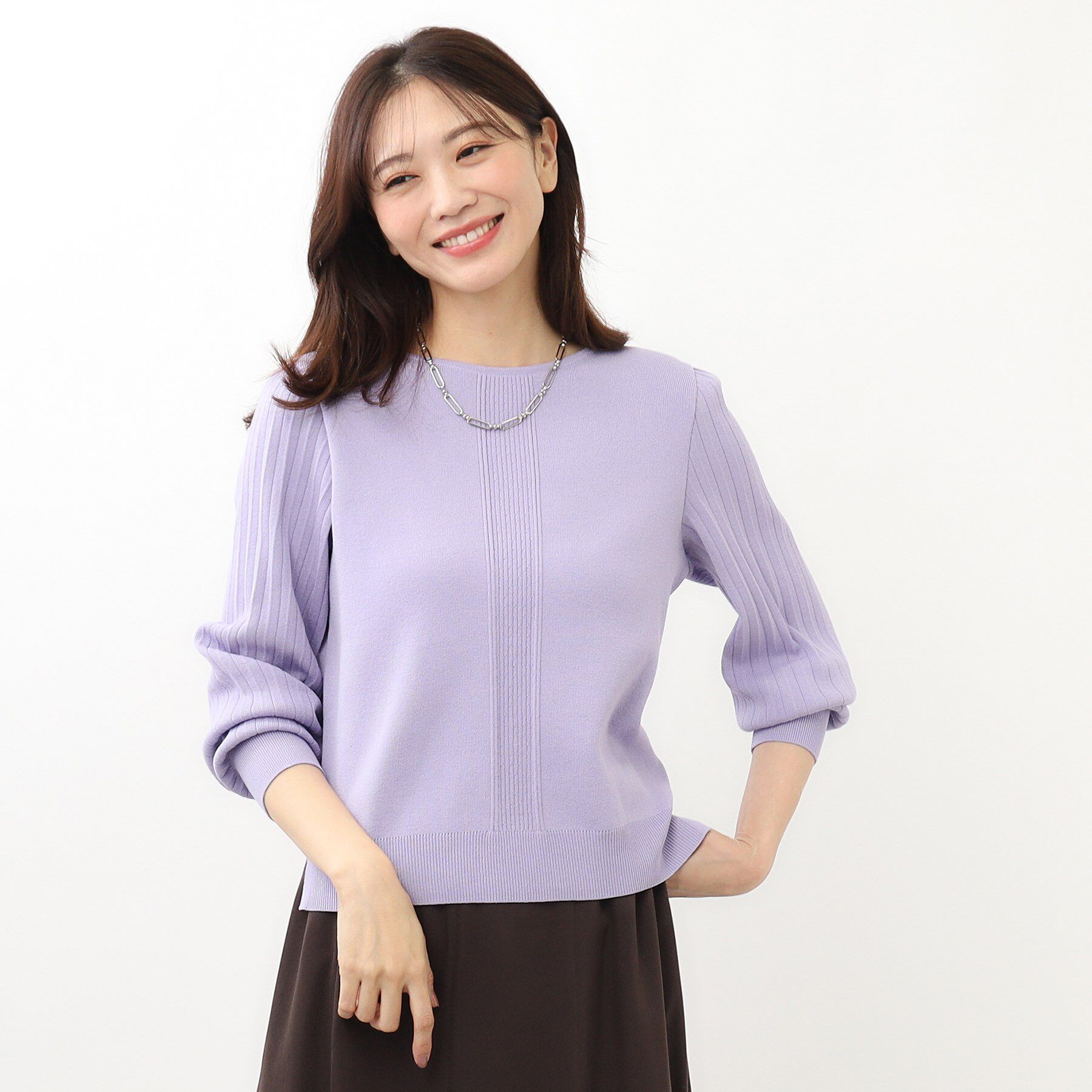 Reflect「【大人気ニットに新色登場！マイカラニット+／細見え／WEB限定カラーあり／マシンウォッシュ可／選べる」|ニット・セーター|