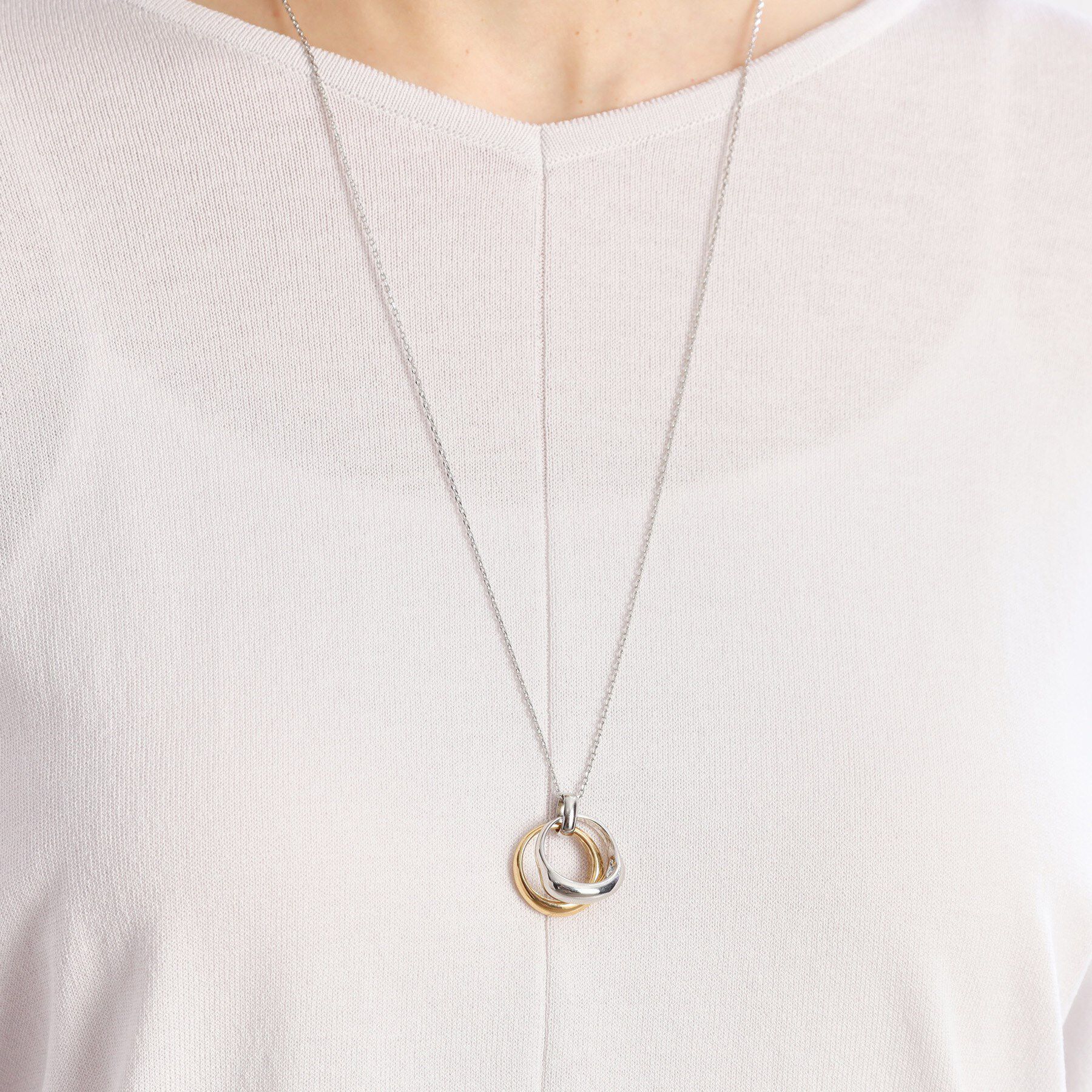 Reflect「【カジュアルにもエレガントにも◎】ダブルリングネックレス」|ネックレス|