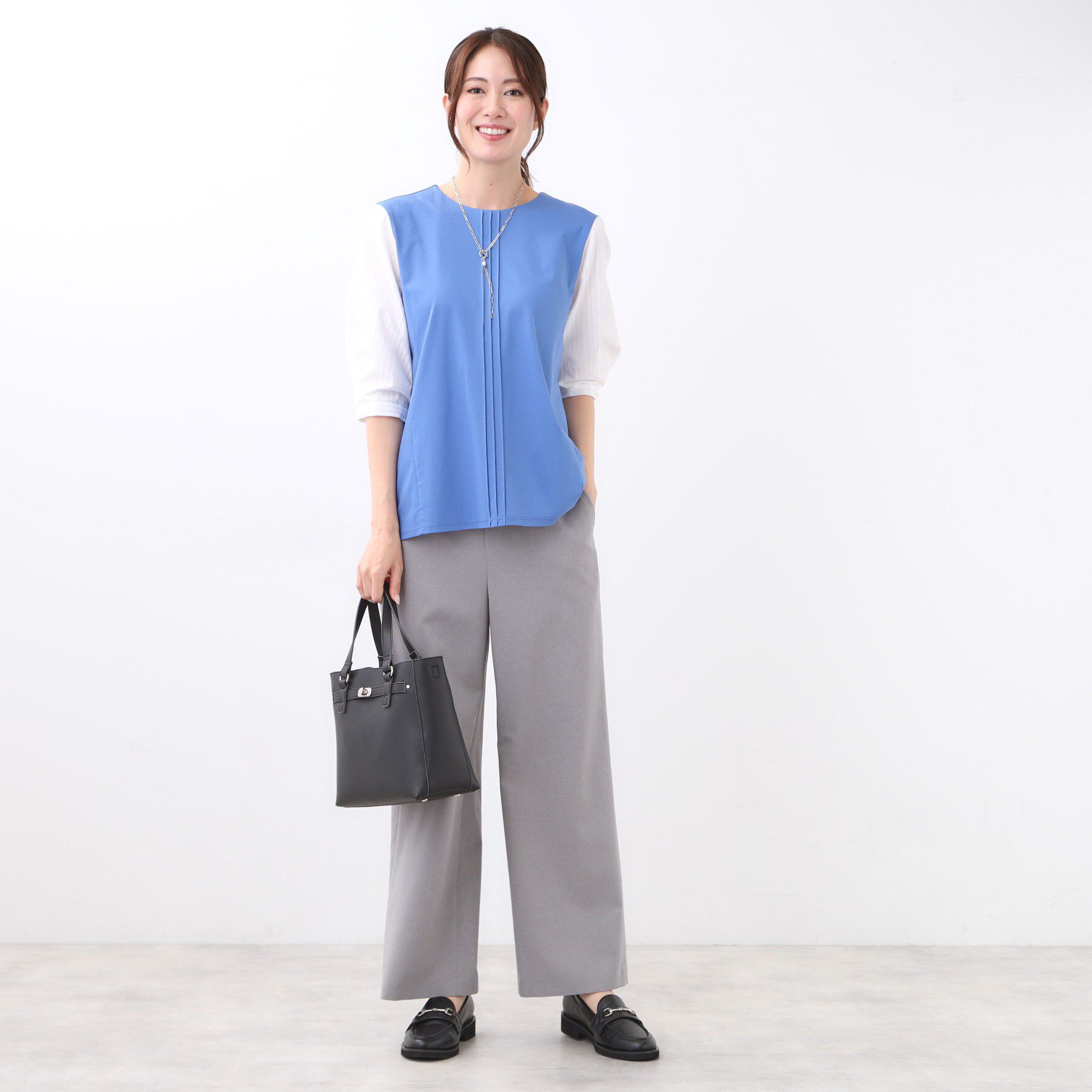 Reflect「【アウターを着てもすっきり／体型カバー／腰周りが気にならない】長め丈プルオーバージャージ」|Tシャツ・カットソー|