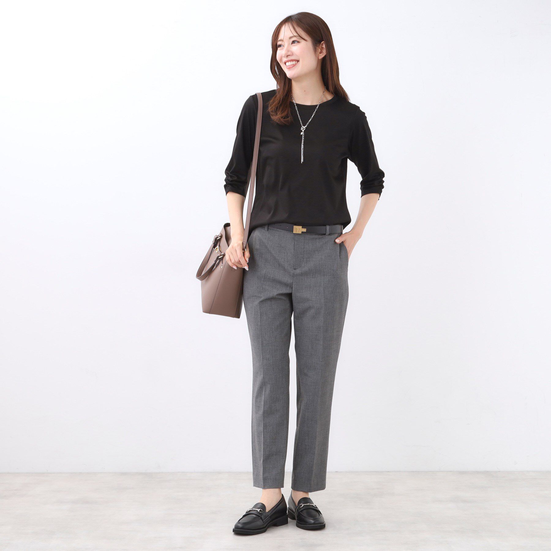 Reflect「【アウターを着てもすっきり／手洗い可／インナーにおすすめ◎】六分袖プルオーバージャージ」|Tシャツ・カットソー|