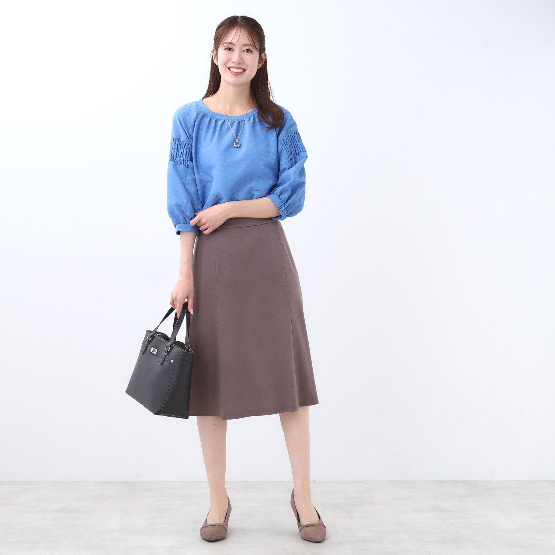 Reflect「【一枚で着映える◎】レオパード風ジャカードブラウス」|シャツ・ブラウス|