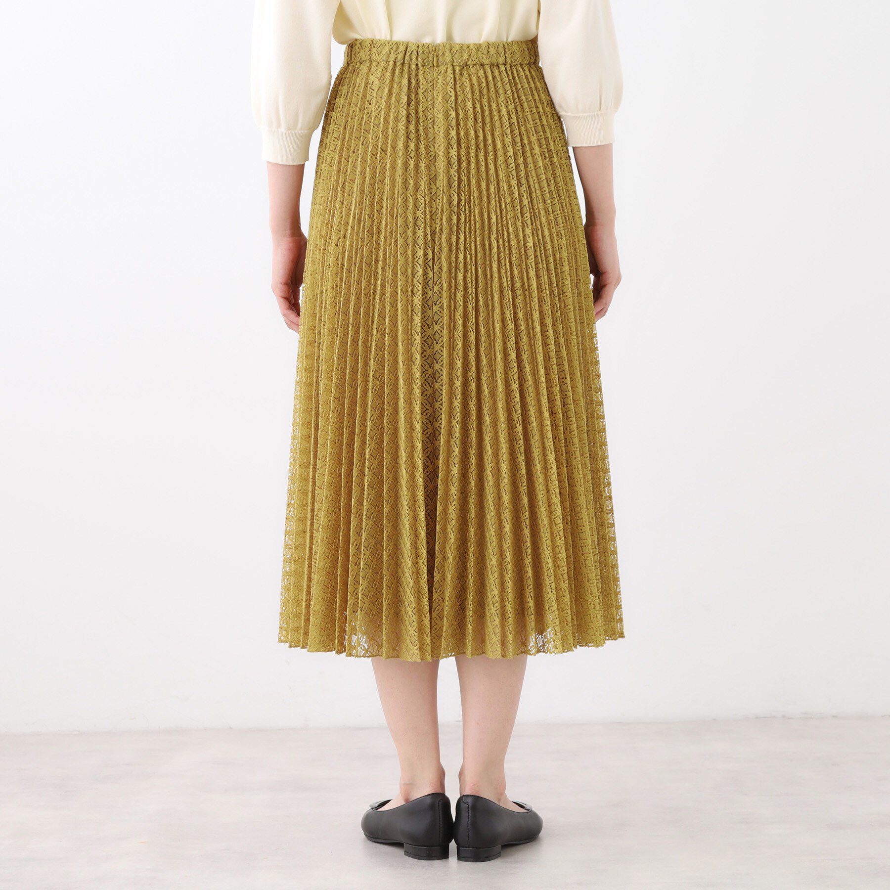 Reflect「【イージーケア】サークルダイヤ柄レースプリーツスカート」|スカート|