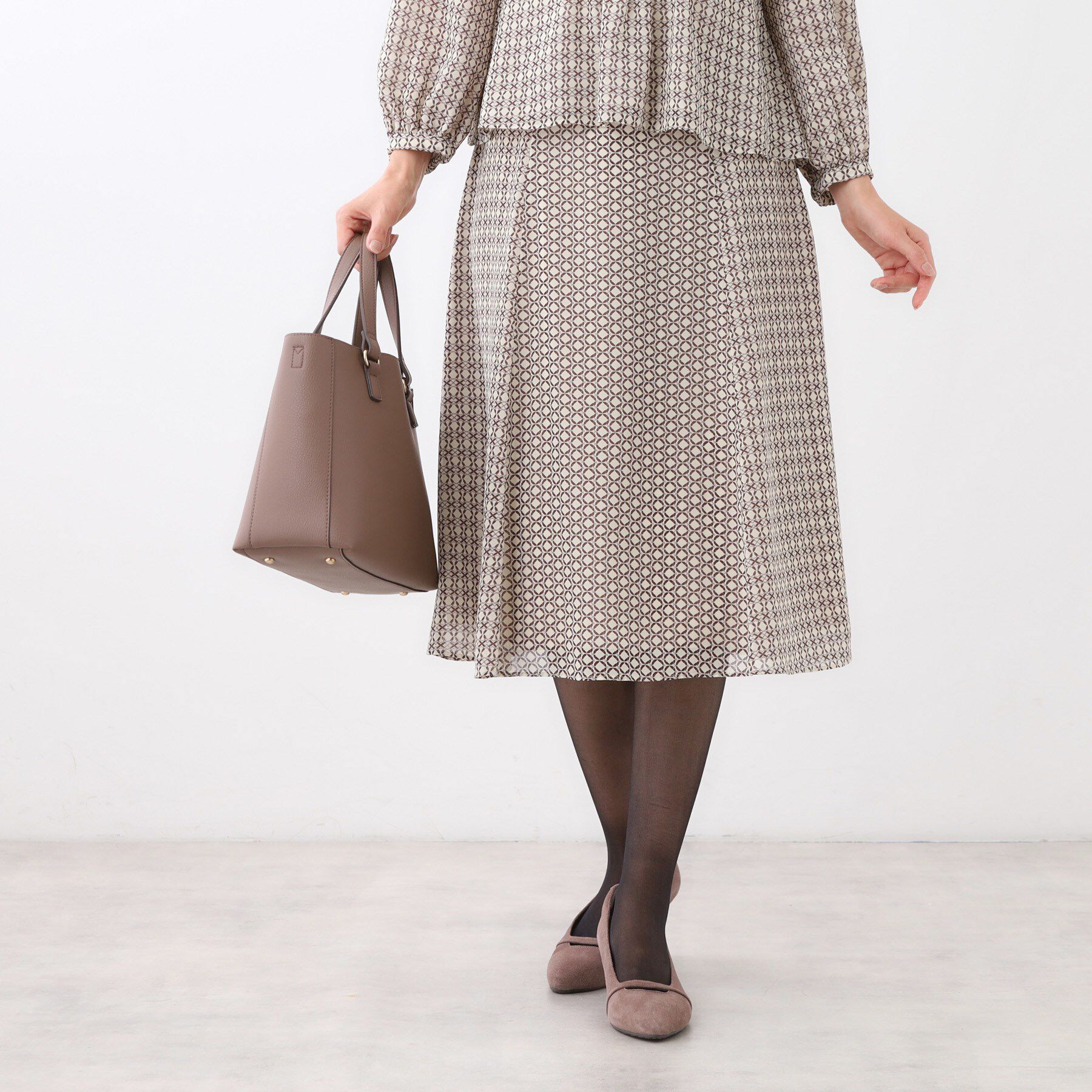 Reflect「【きちんと見え／セットアップ可／通勤におすすめ◎】フレアプリントスカート」|スカート|