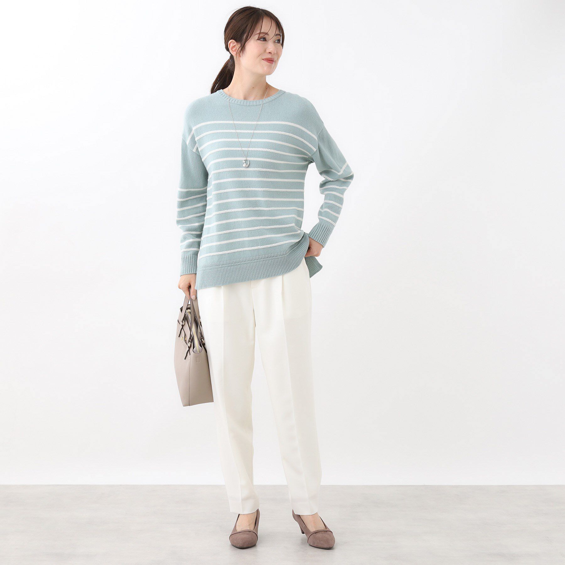 Reflect「【ゆったり着られる◎】ボートネックボーダーニット」|ニット・セーター|