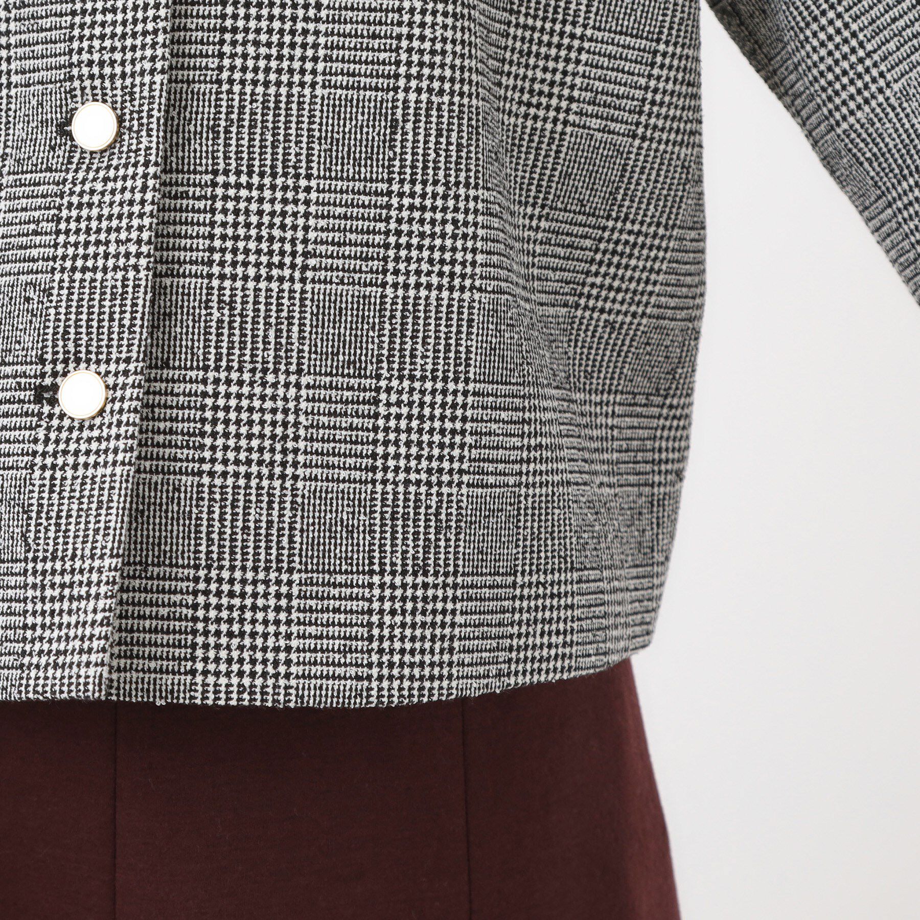 Reflect「【着映え◎／アームホールゆったり】グレンチェックジャコット」|ノーカラージャケット|